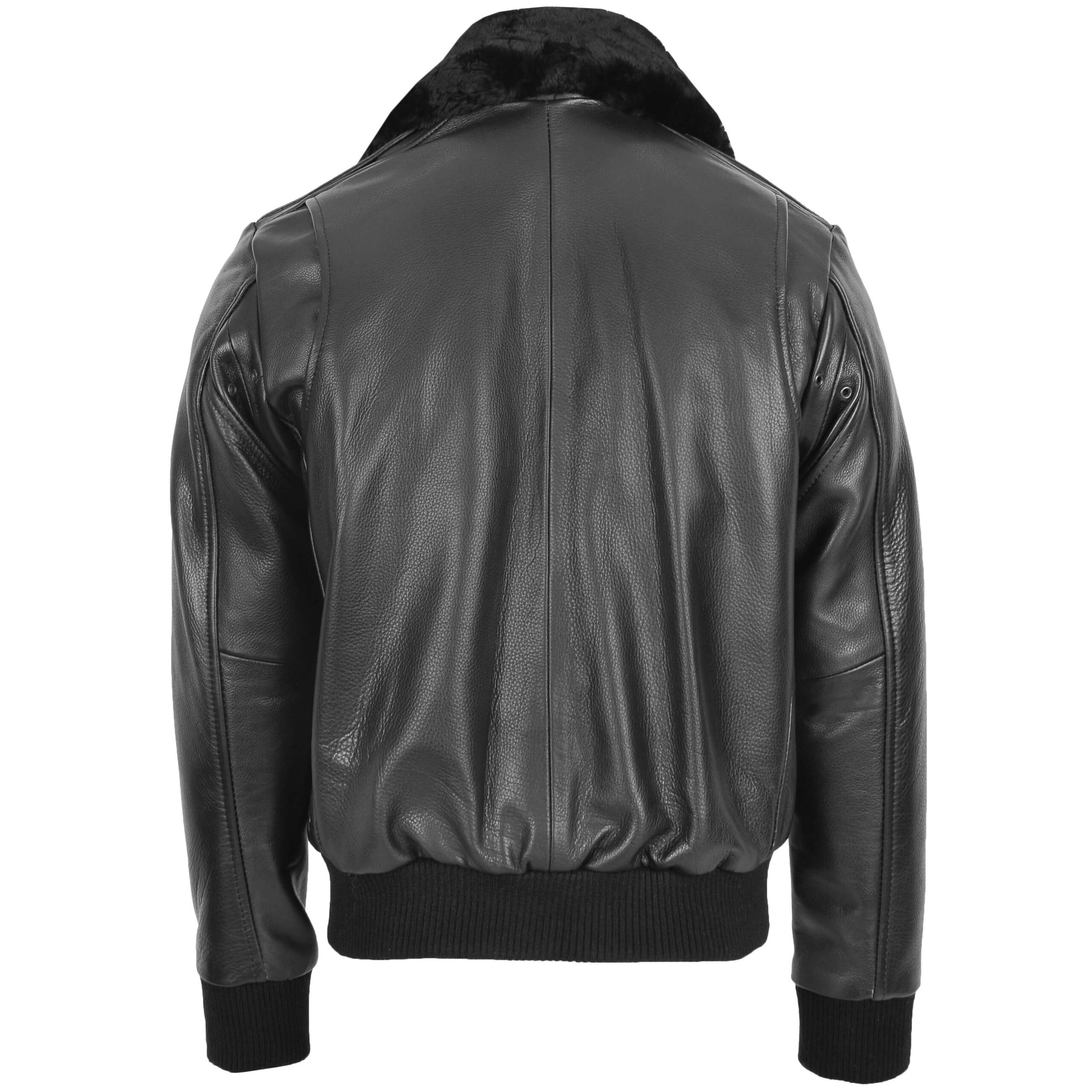 BUNERI Bomber Cuero Leroy Negro Piloto Cuello Extraíble Hombre - Imagen 2