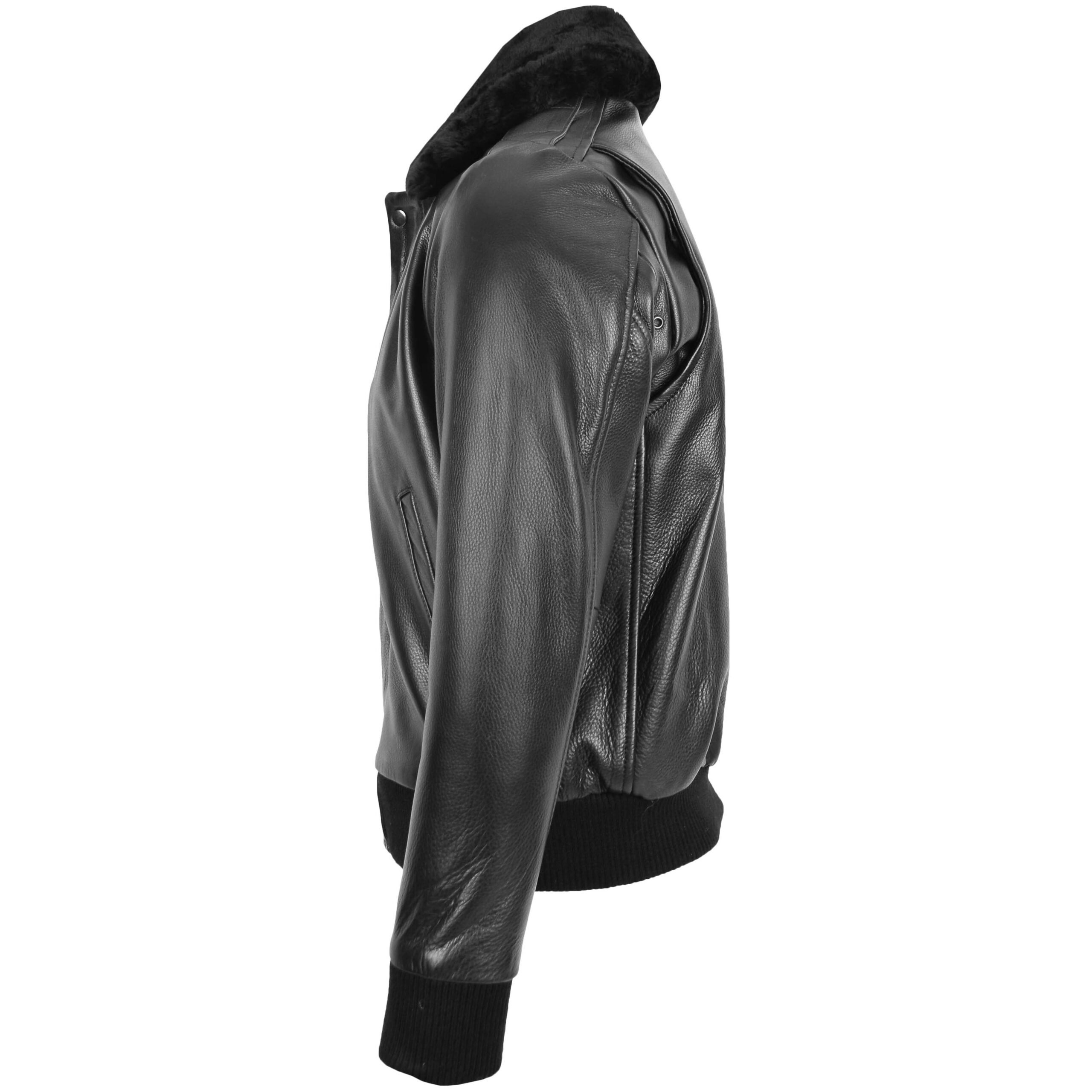 BUNERI Bomber Cuero Leroy Negro Piloto Cuello Extraíble Hombre - Imagen 6