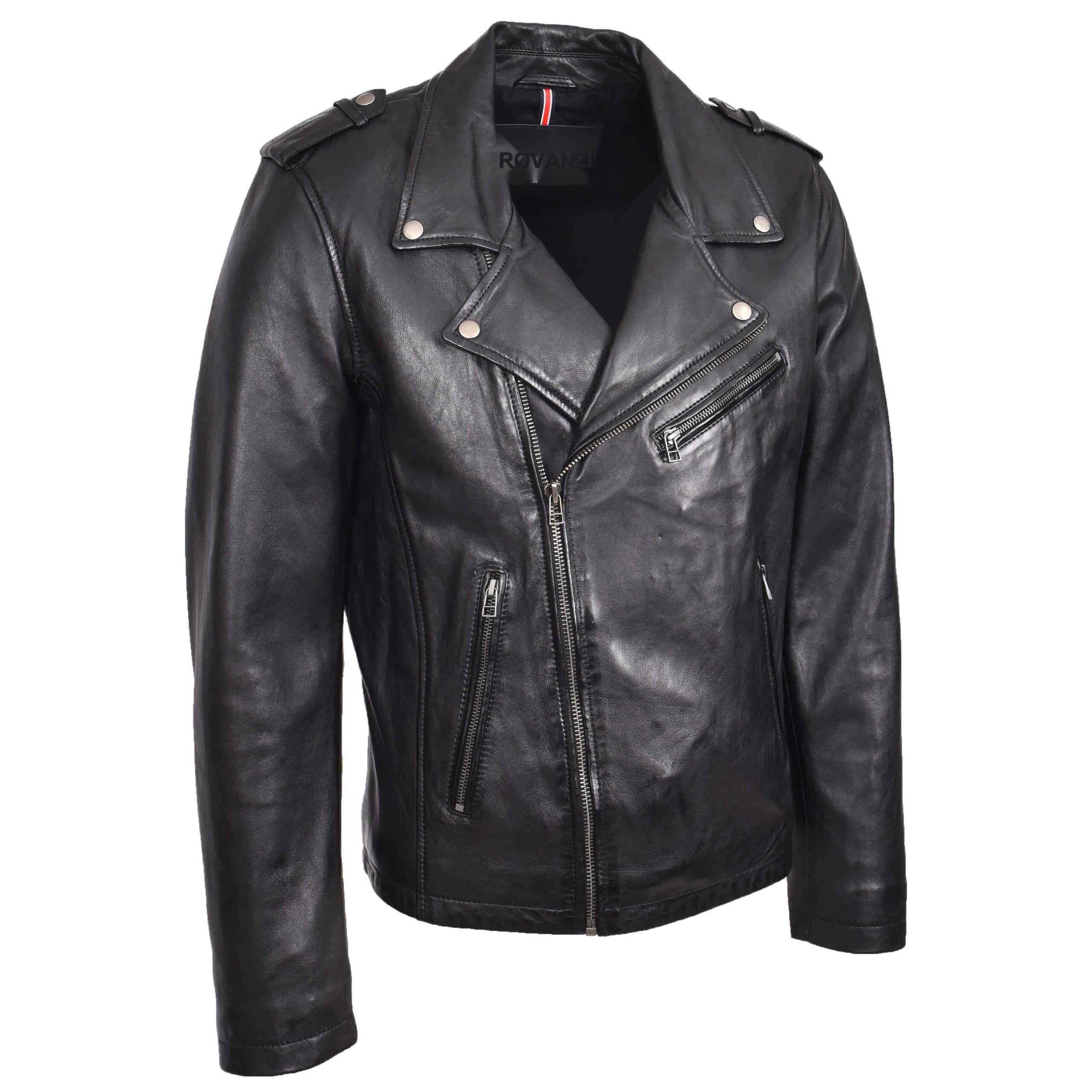 BUNERI Biker Cuero Daylen Negro Brando Cremallera Cruzada - Imagen 3