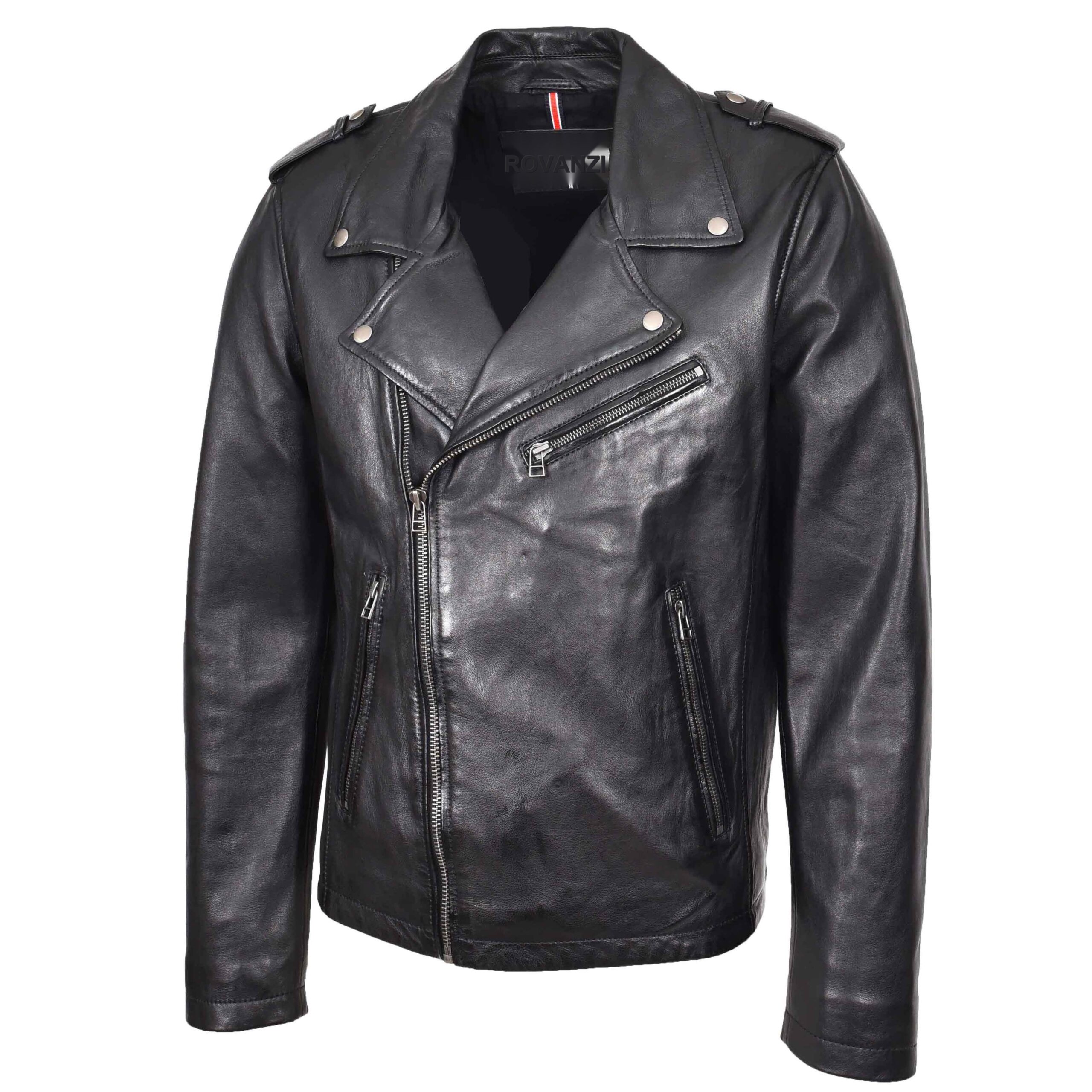 BUNERI Biker Cuero Daylen Negro Brando Cremallera Cruzada - Imagen 4