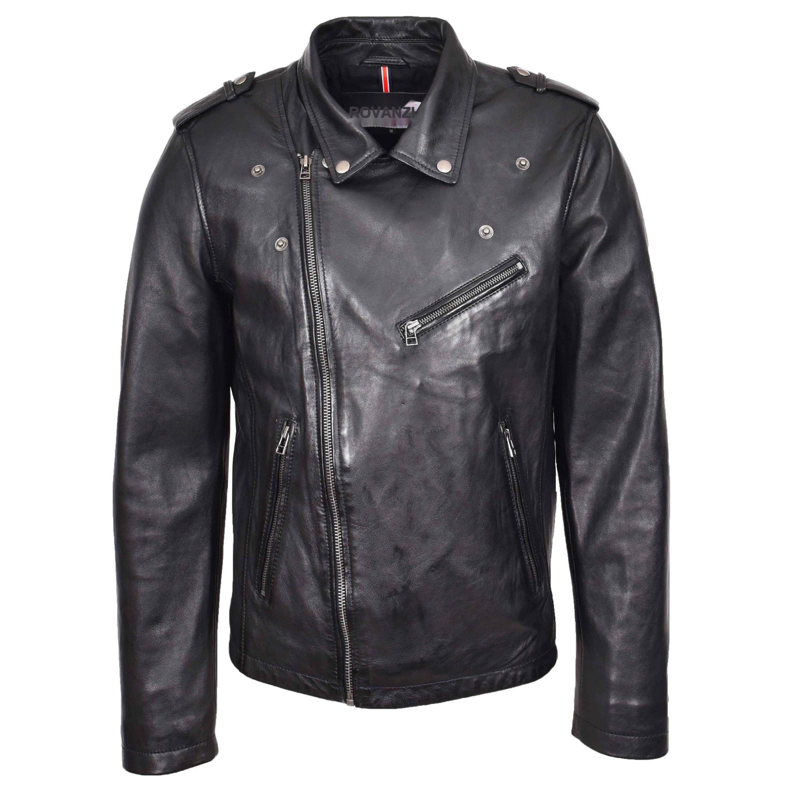 BUNERI Biker Cuero Daylen Negro Brando Cremallera Cruzada - Imagen 7