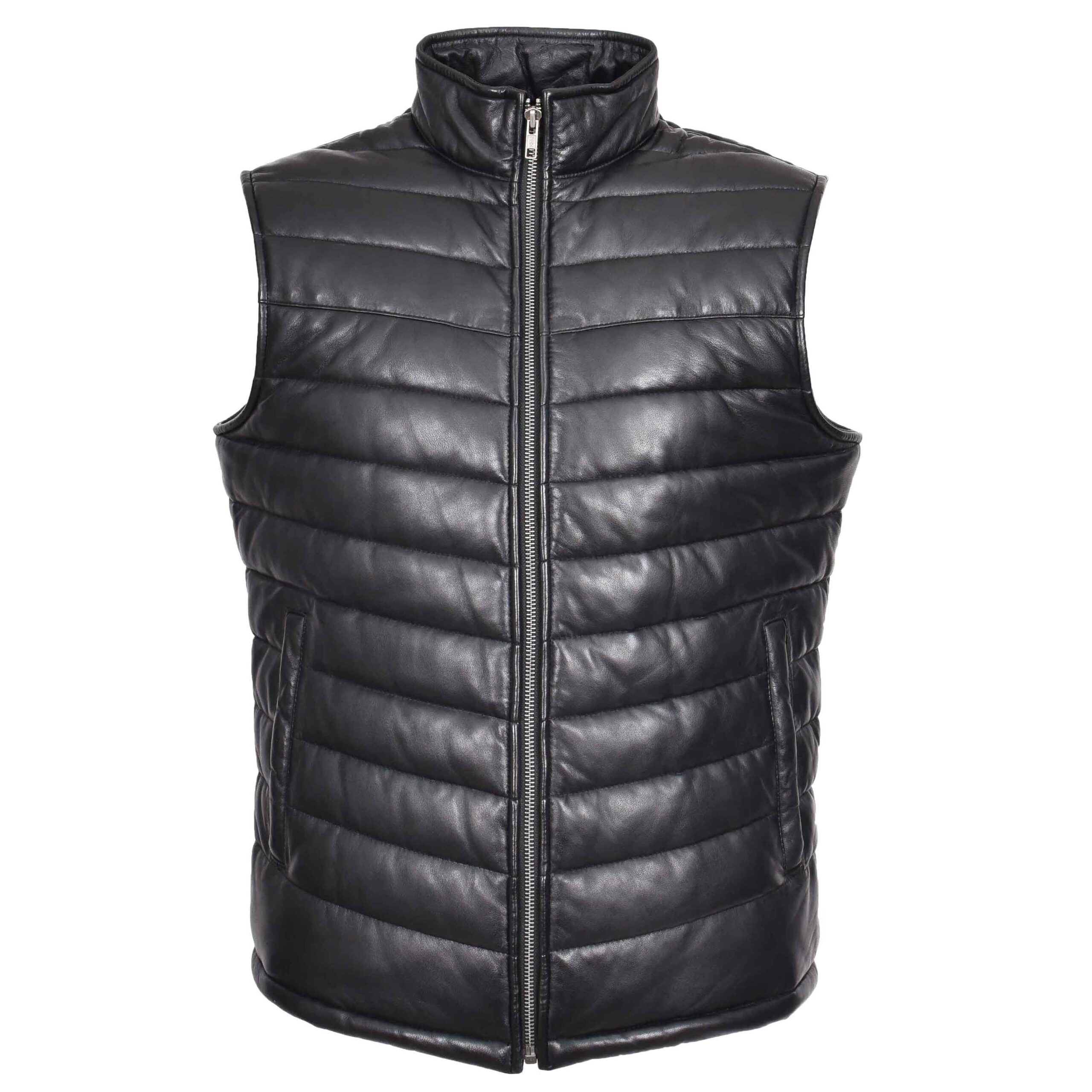 BUNERI Chaleco Hombre Cuero Puffer Body Warmer Negro