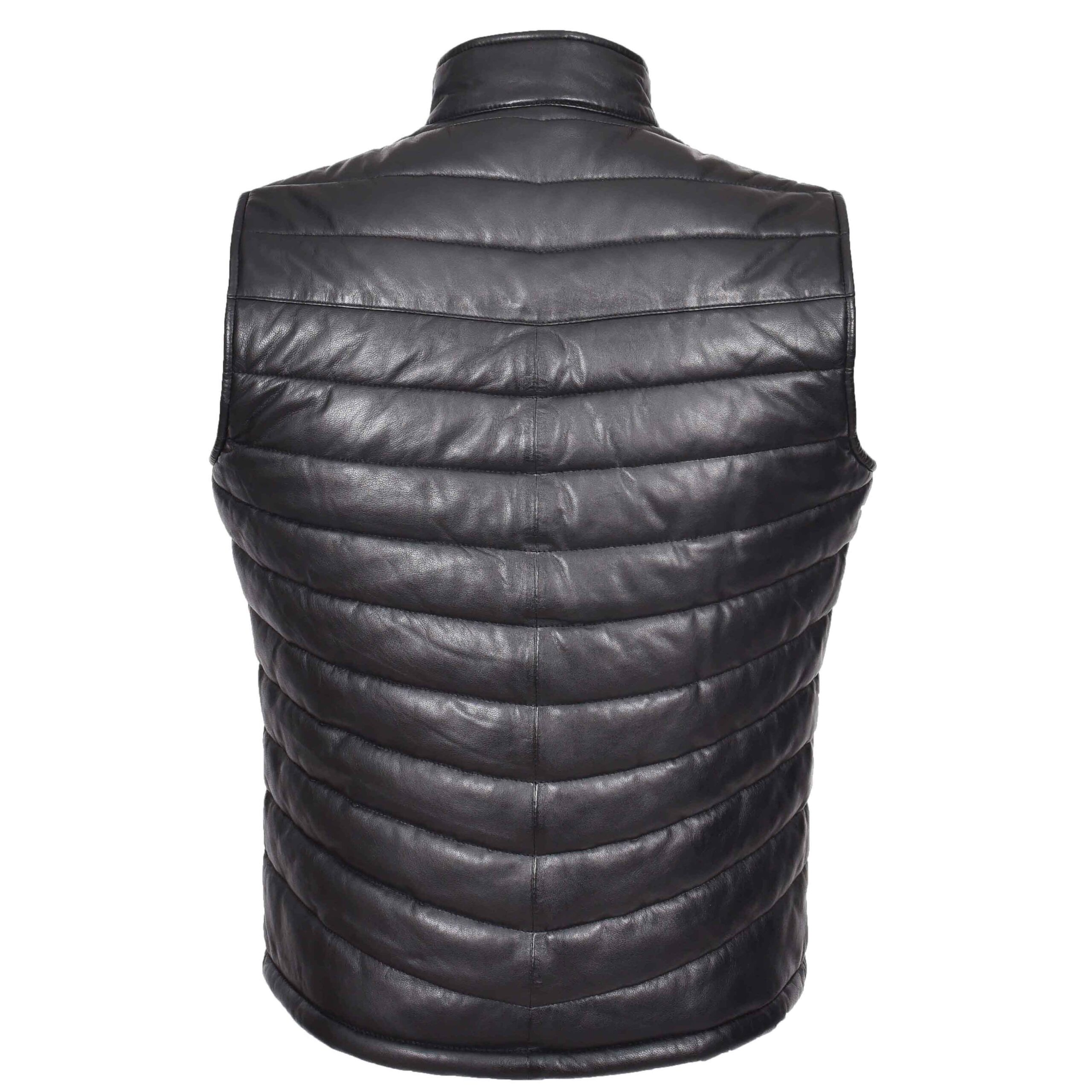 BUNERI Chaleco Hombre Cuero Puffer Body Warmer Negro - Imagen 2