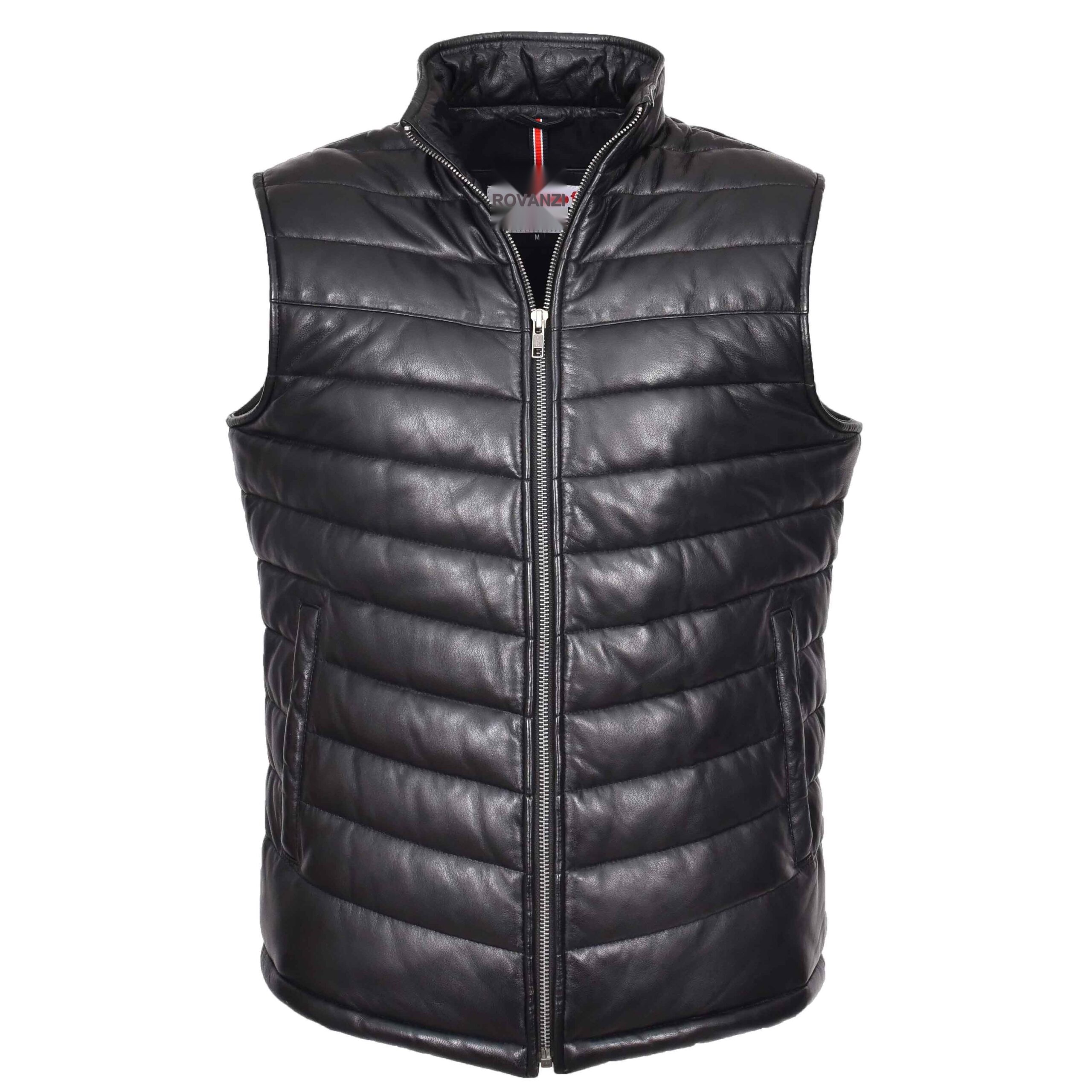 BUNERI Chaleco Hombre Cuero Puffer Body Warmer Negro - Imagen 5