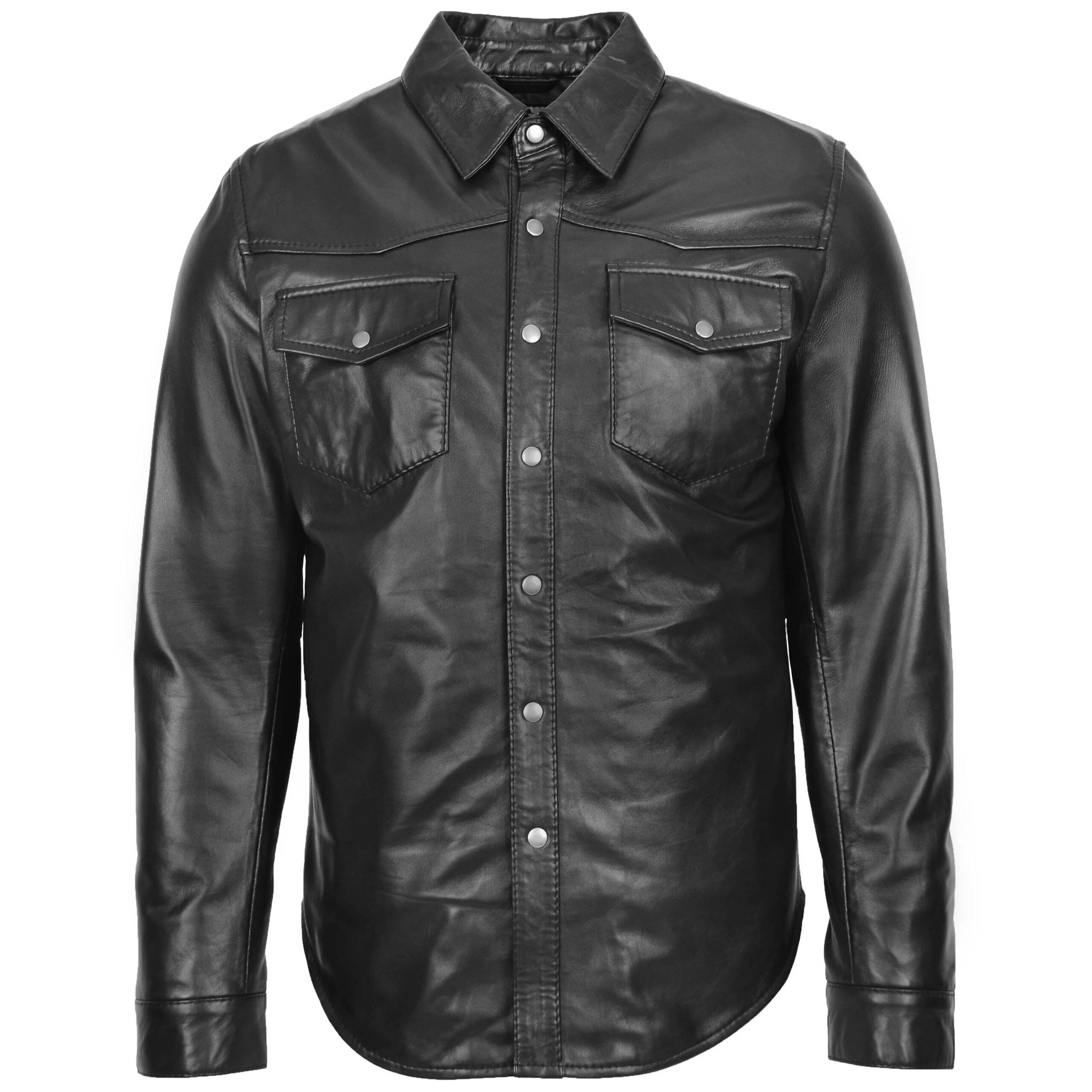 BUNERI Cuero Oliver Negro Estilo Trucker Clásico Hombre - Imagen 3