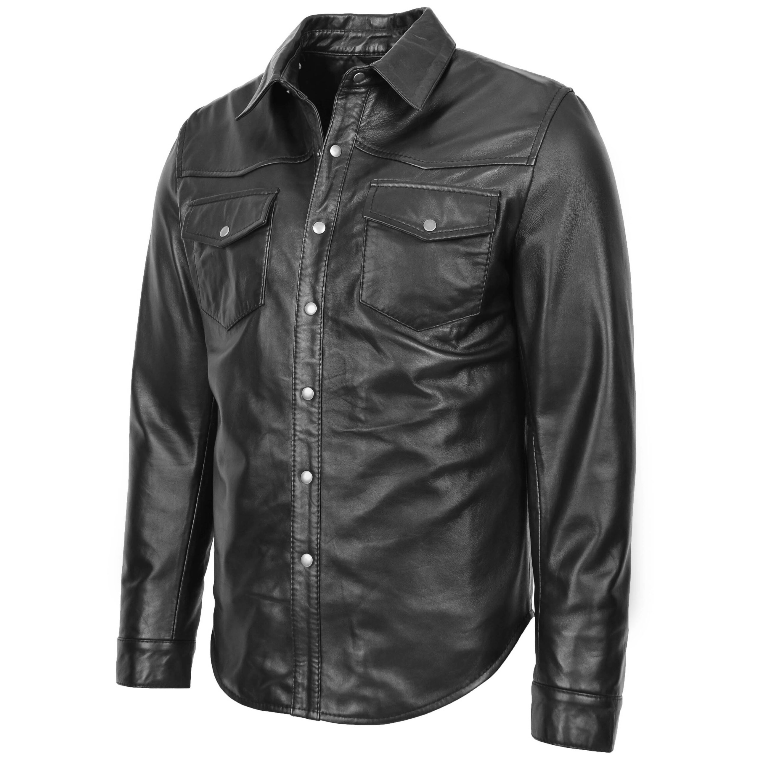 BUNERI Cuero Oliver Negro Estilo Trucker Clásico Hombre - Imagen 4