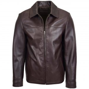 BUNERI Harrington Cuero James Marrón Zip Box