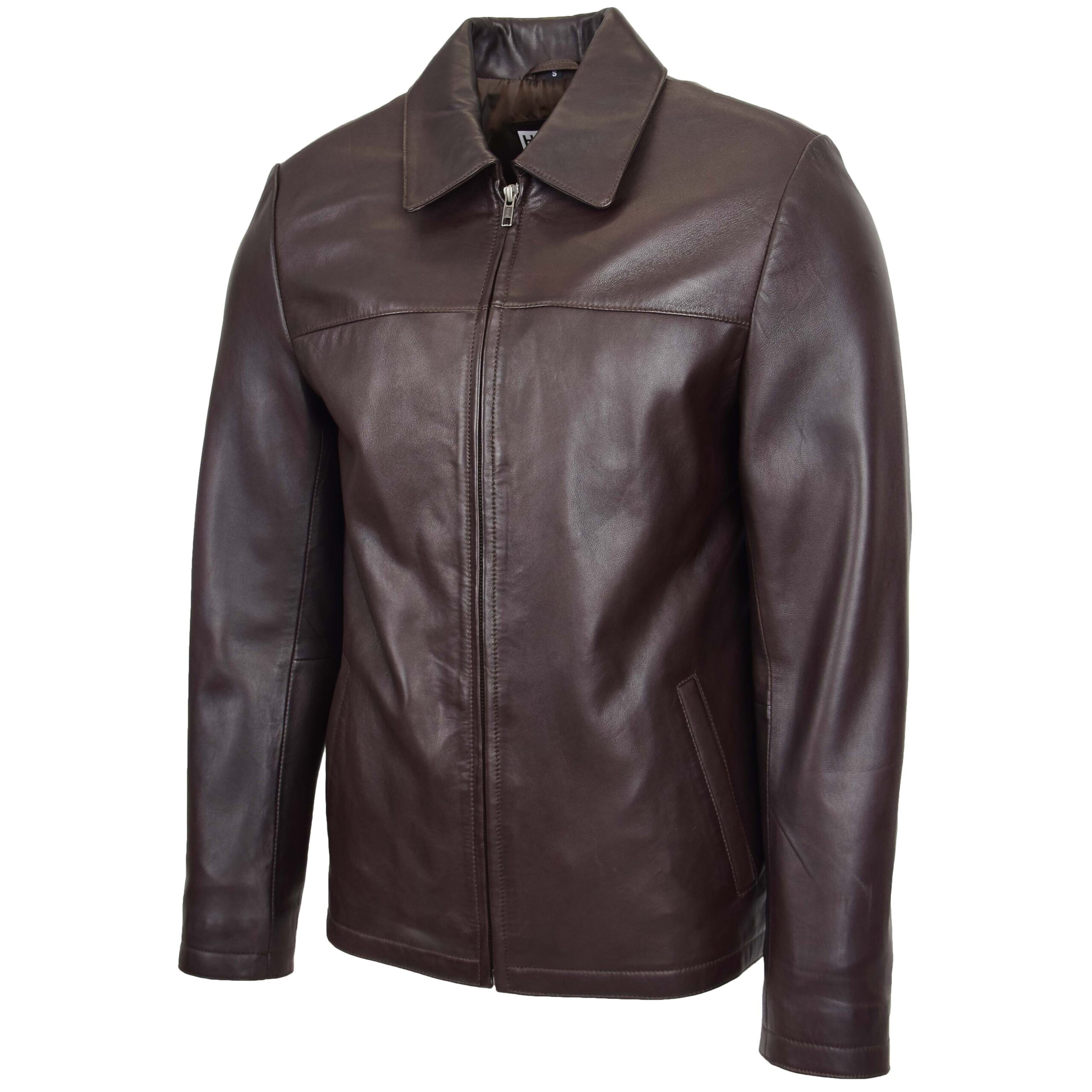 BUNERI Harrington Cuero James Marrón Zip Box - Imagen 3