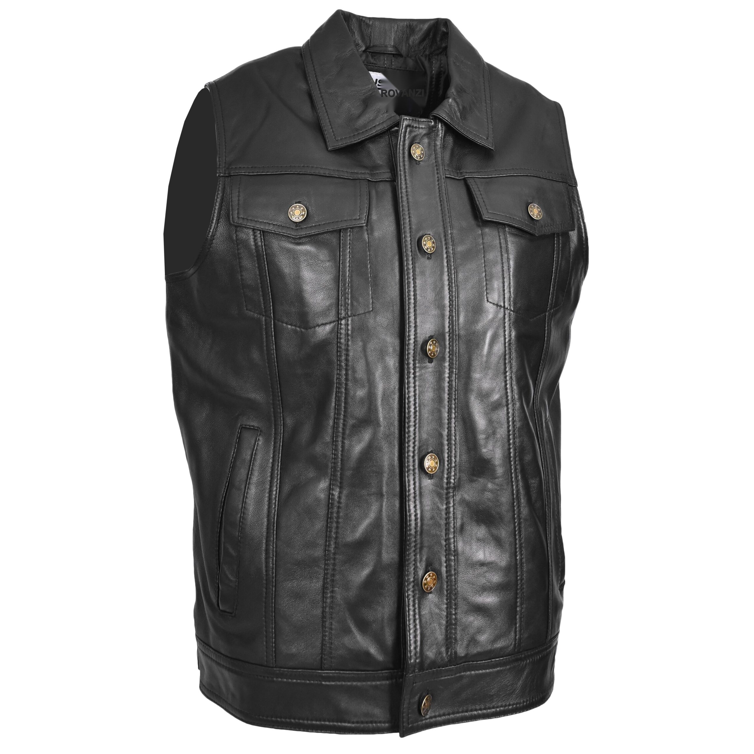 BUNERI Cuero Teddy Negro Estilo Trucker Clásico