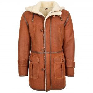 BUNERI Duffle Piel de Cordero Vincent Whiskey con Capucha