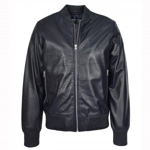 BUNERI Bomber Cuero Torque Azul Marino MA-1 Varsity