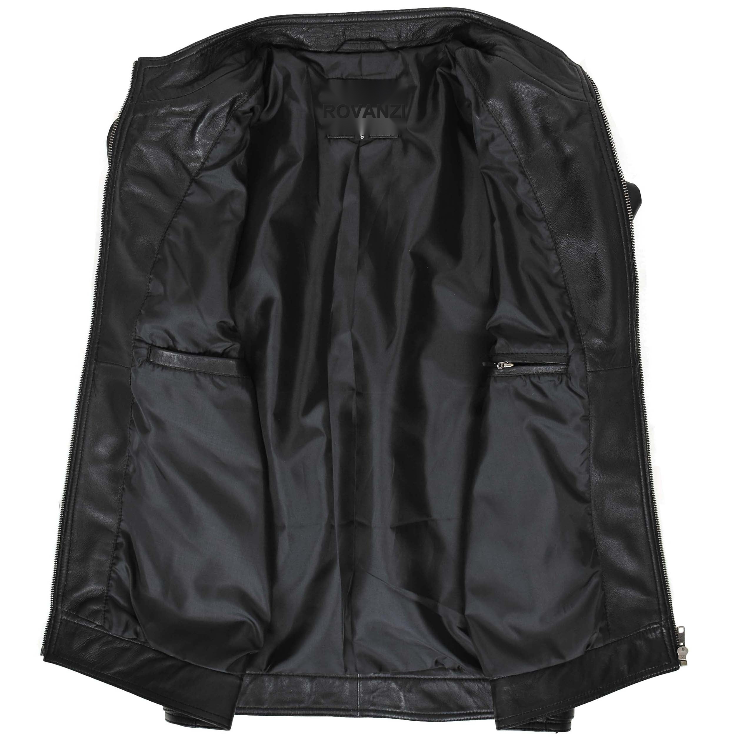 BUNERI Cuero Suave Matt Negra Casual Zip Simple - Imagen 6
