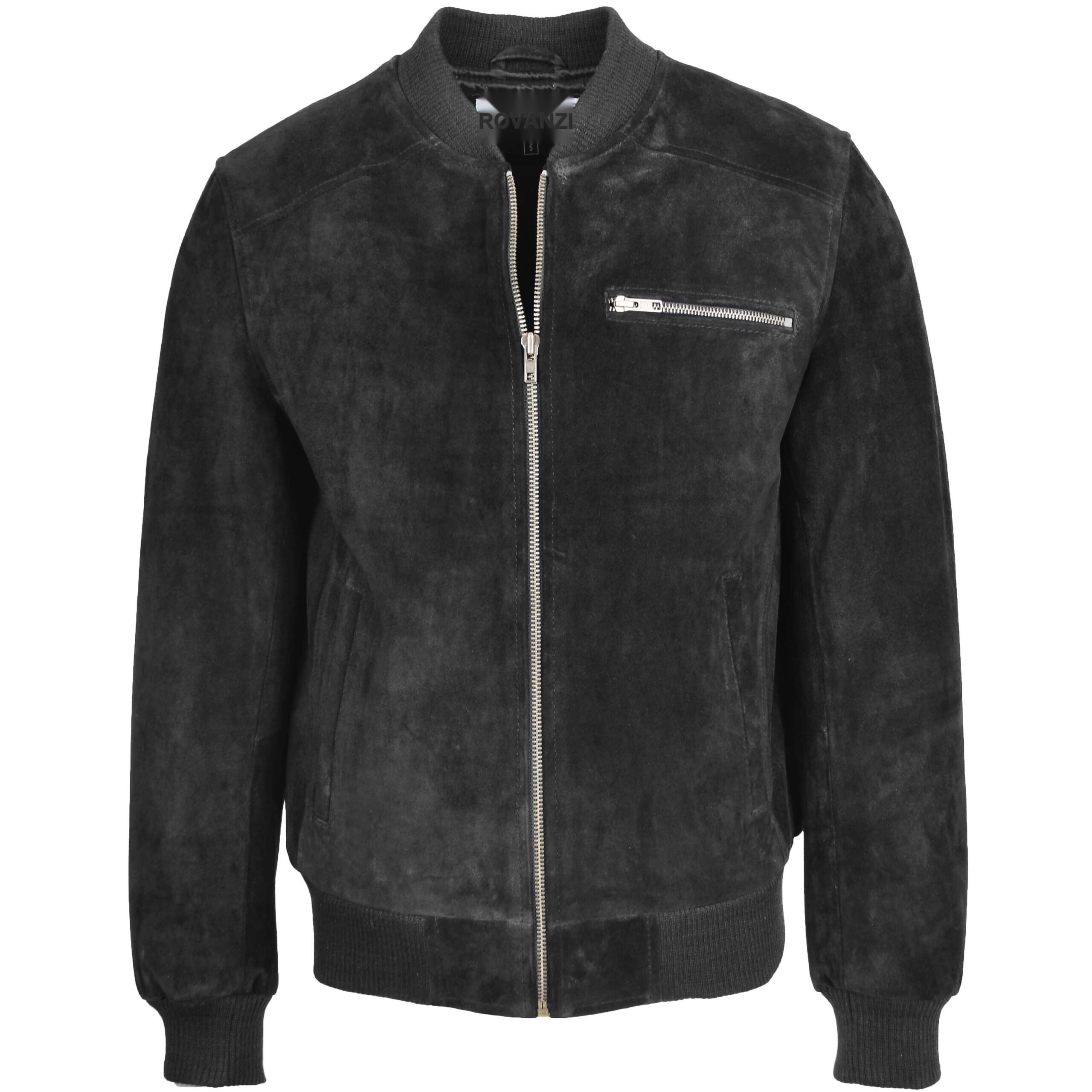 BUNERI Chaqueta Hombre Ante Bomber Varsity Negro