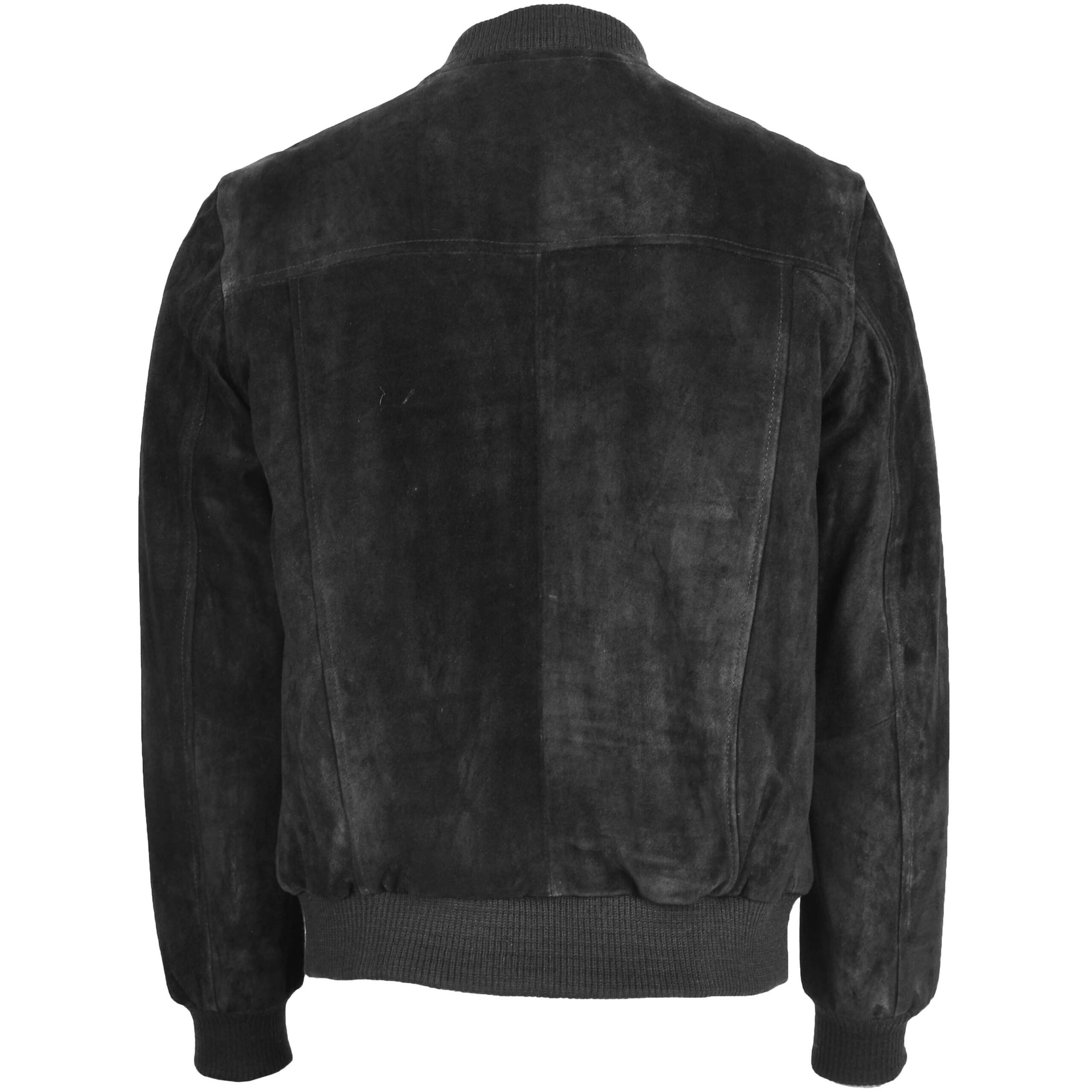 BUNERI Chaqueta Hombre Ante Bomber Varsity Negro - Imagen 2