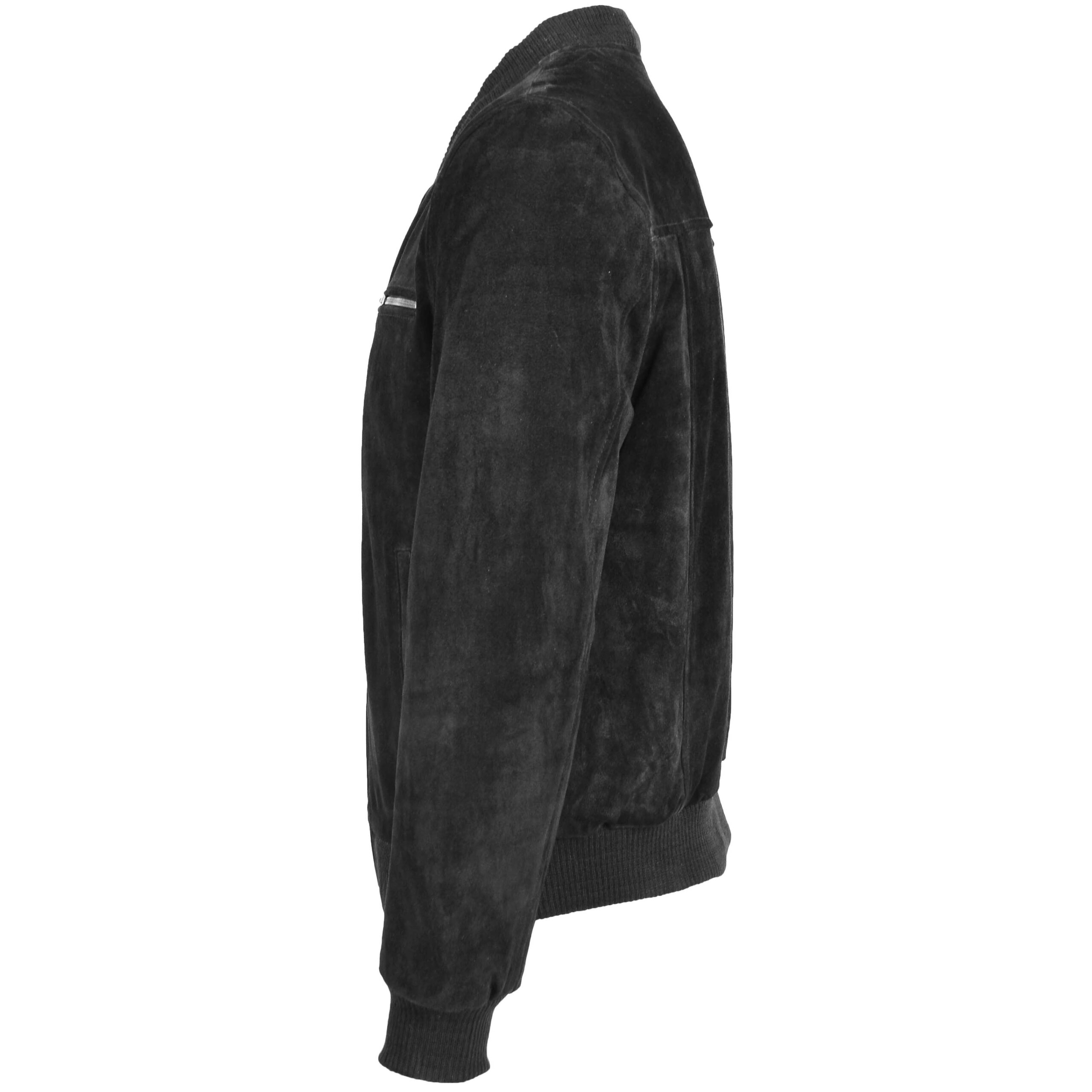 BUNERI Chaqueta Hombre Ante Bomber Varsity Negro - Imagen 5