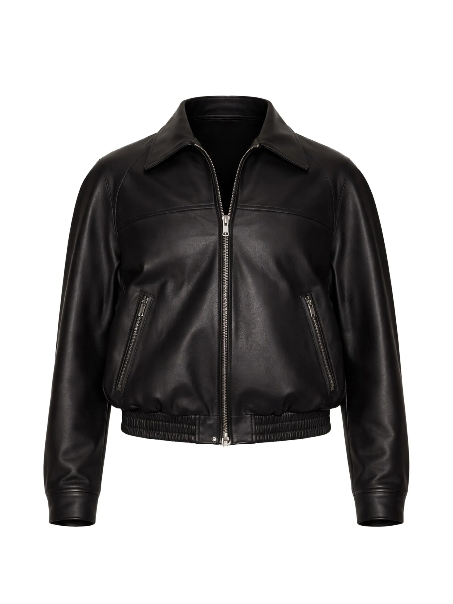 BUNERI Chaqueta Hombre Cuero Zipple Negro