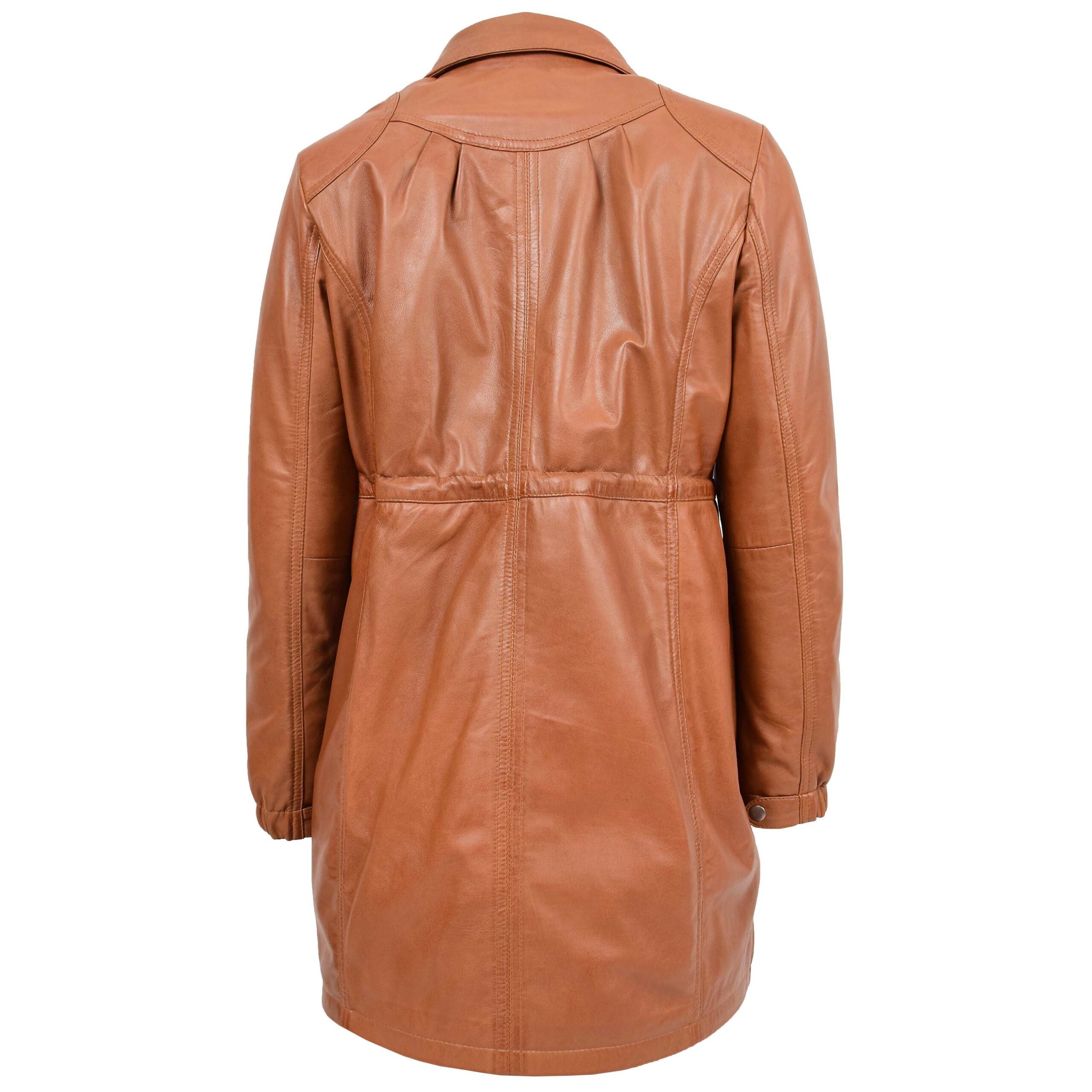 BUNERI Duffle Cuero Kyra Tan Longitud 3/4 - Imagen 5