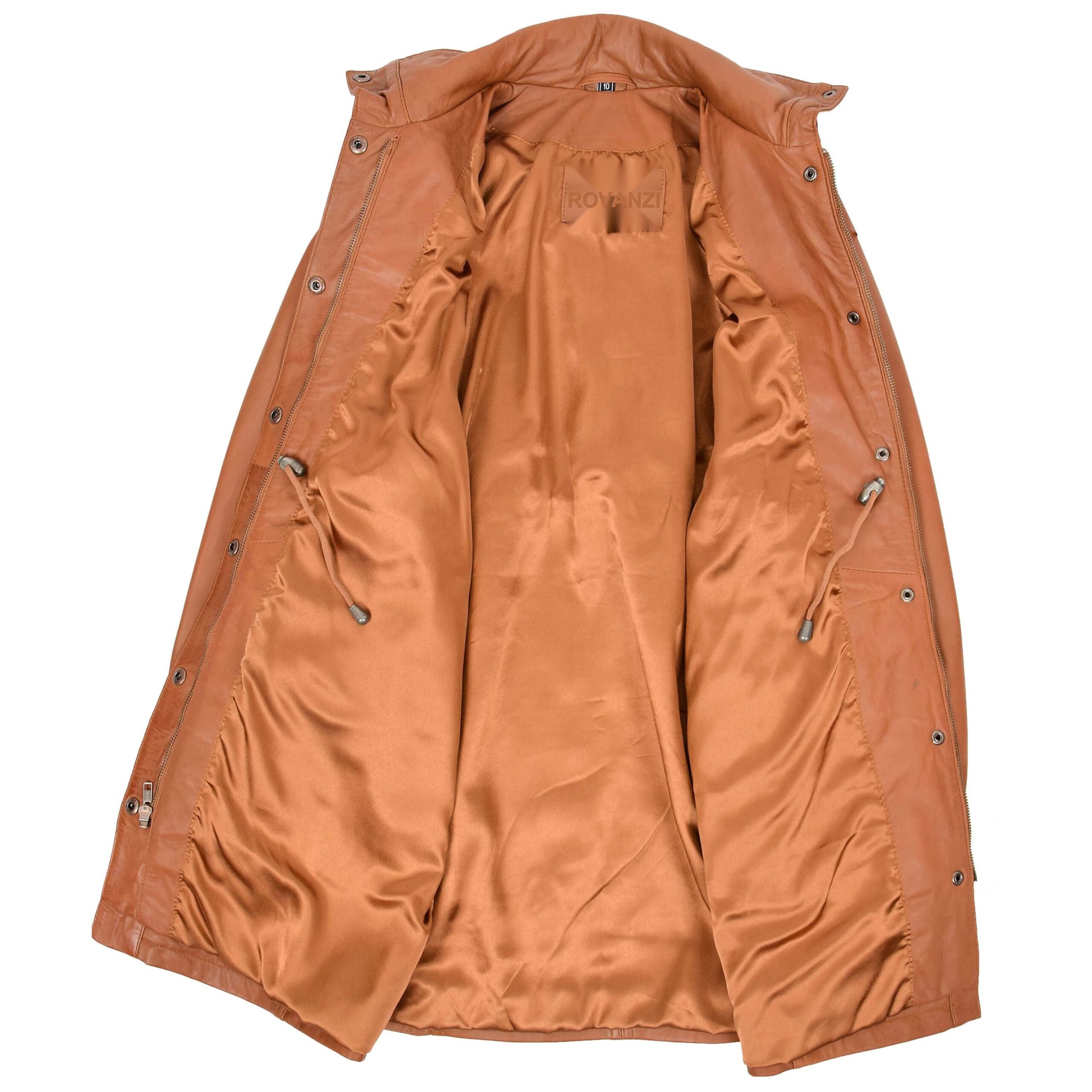 BUNERI Duffle Cuero Kyra Tan Longitud 3/4 - Imagen 6