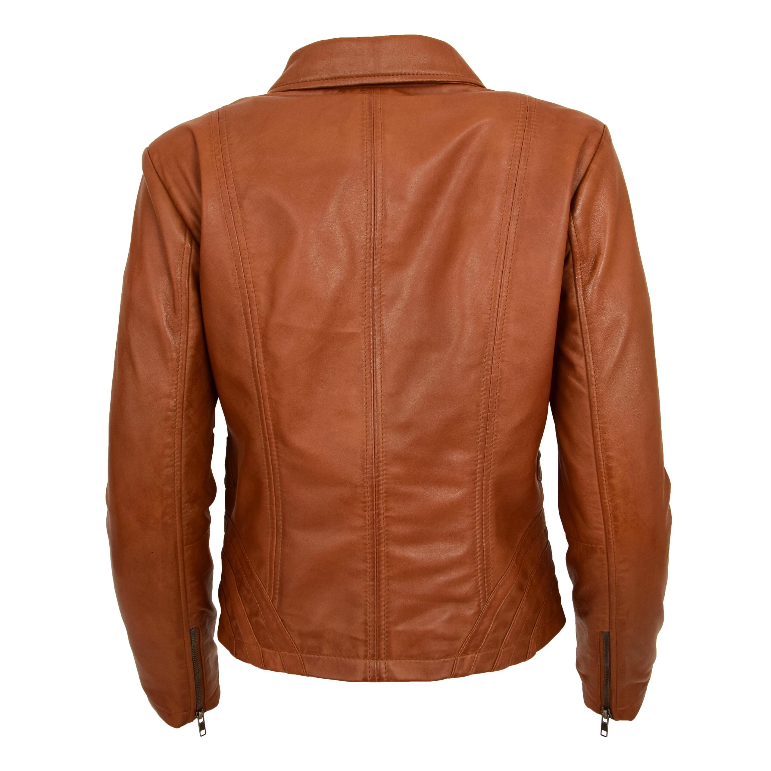 BUNERI Biker Cuero Nova Tan Clásica Zip Box Mujer - Imagen 2
