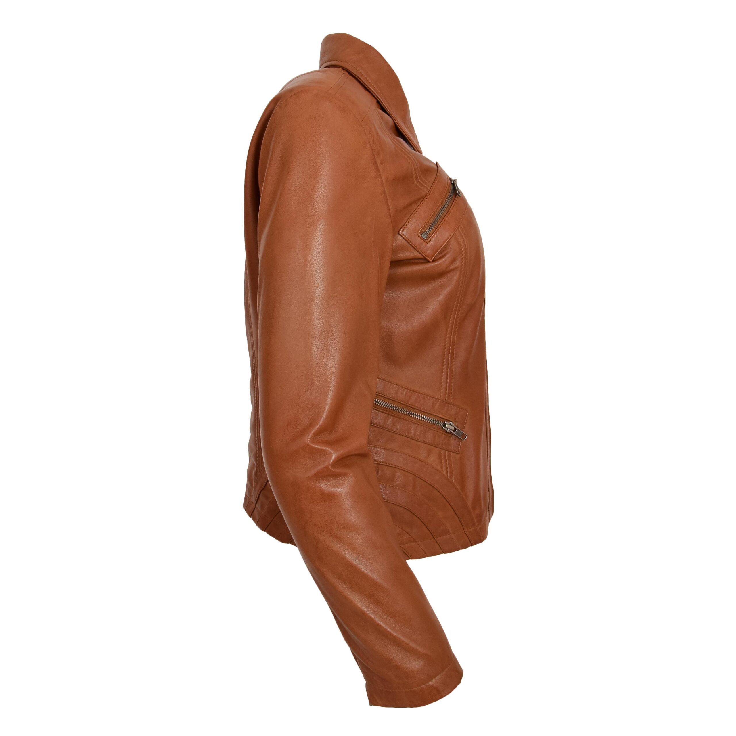 BUNERI Biker Cuero Nova Tan Clásica Zip Box Mujer - Imagen 6
