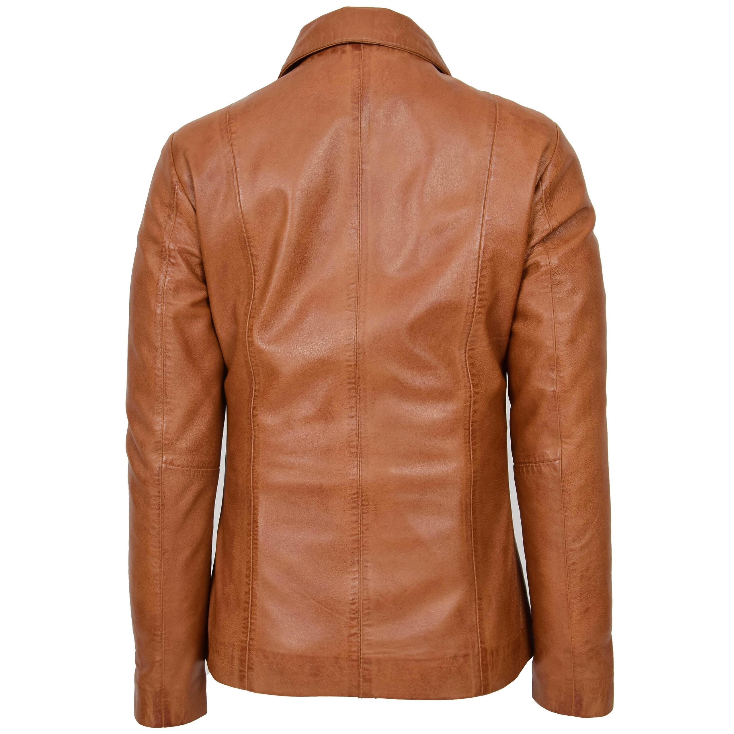 BUNERI Chaqueta de Cuero Tan Clásica con Cremallera para Mujer II - Imagen 2