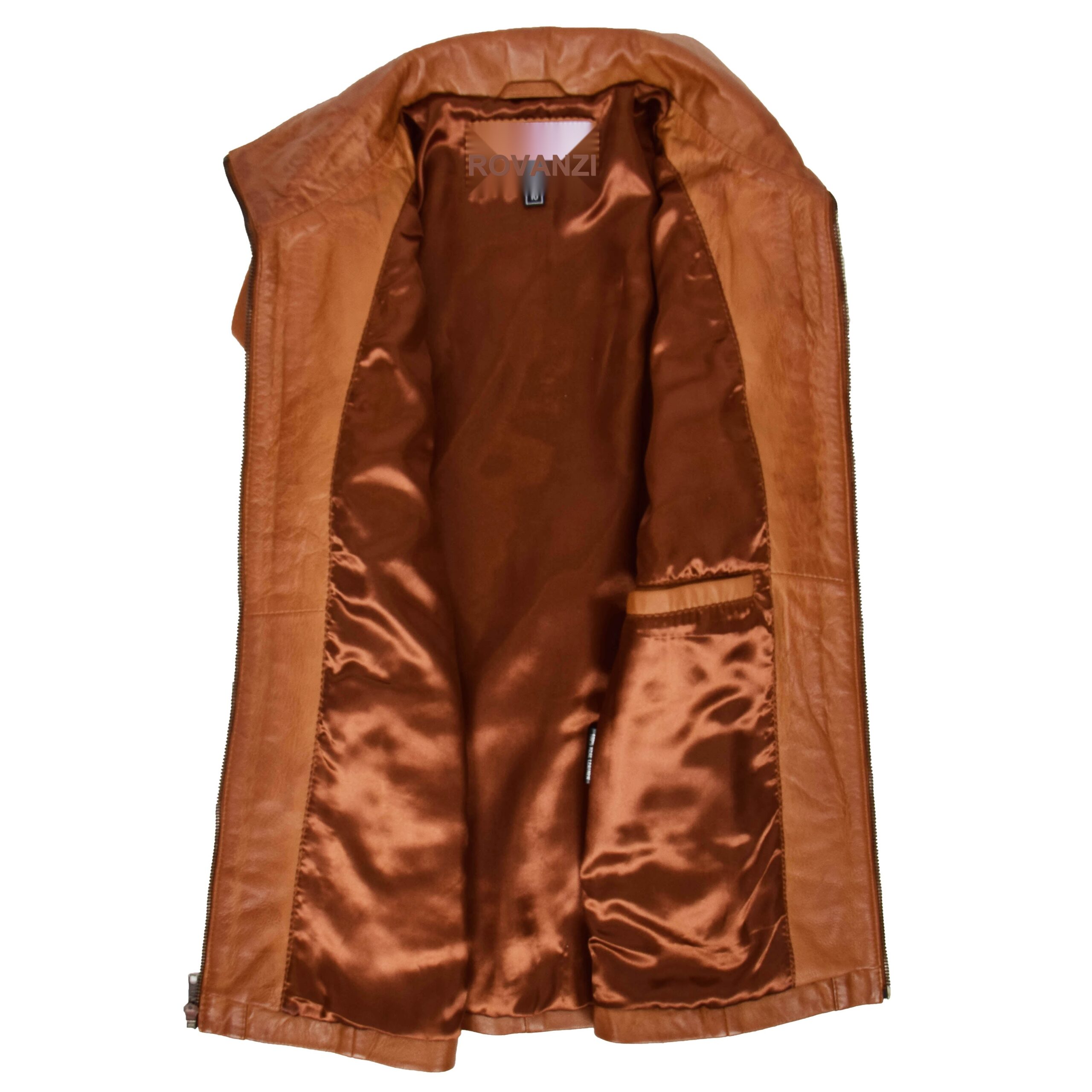 BUNERI Chaqueta de Cuero Tan Clásica con Cremallera para Mujer II - Imagen 6