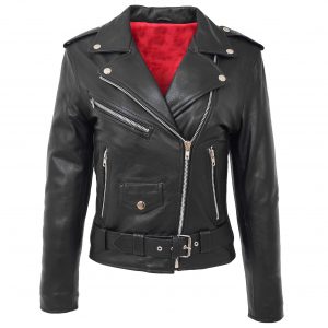 BUNERI Biker Cuero Holly Negro Estilo Brando