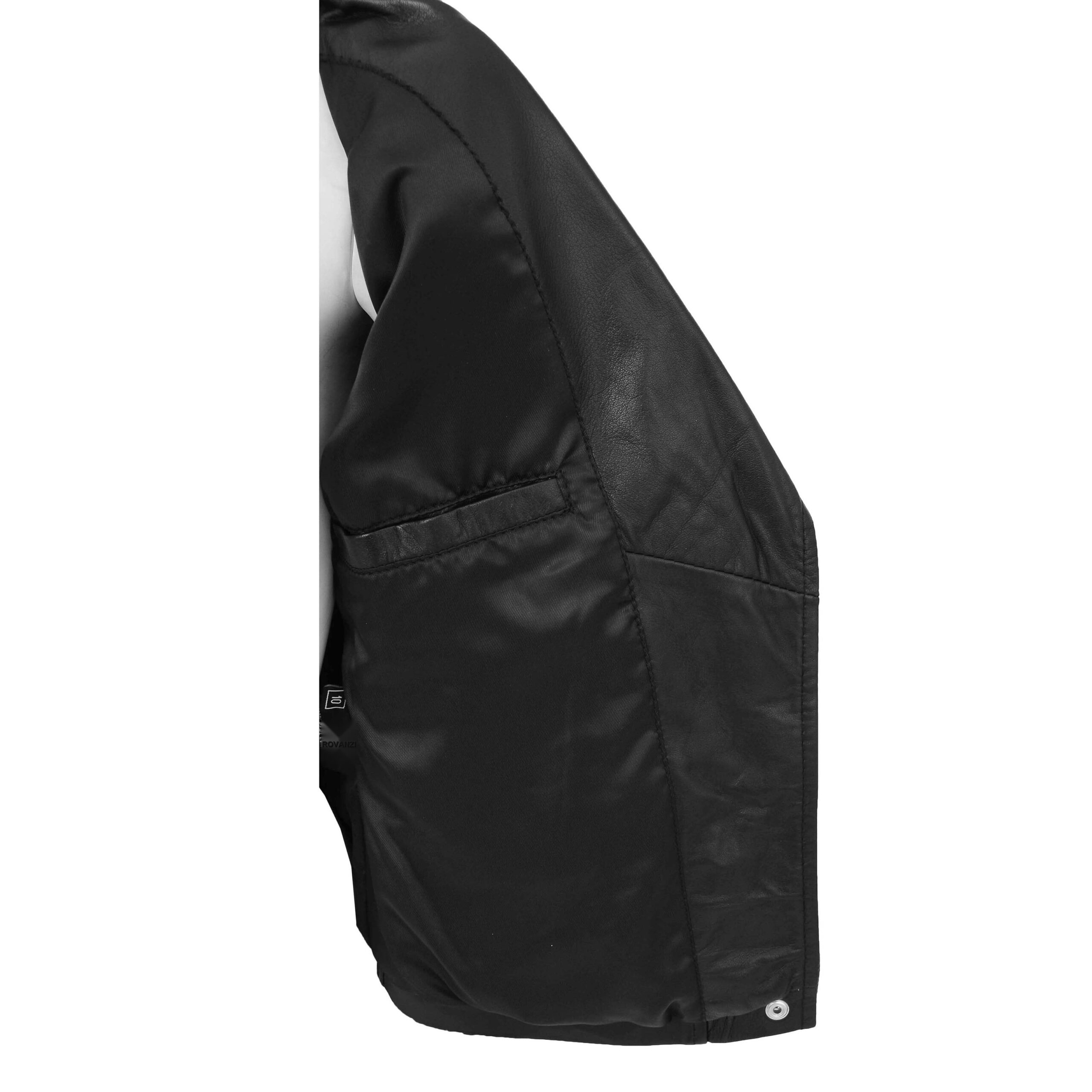 BUNERI Chaqueta Mujer Cuero Estilo Biker Cremallera Cruzada Negra - Imagen 7