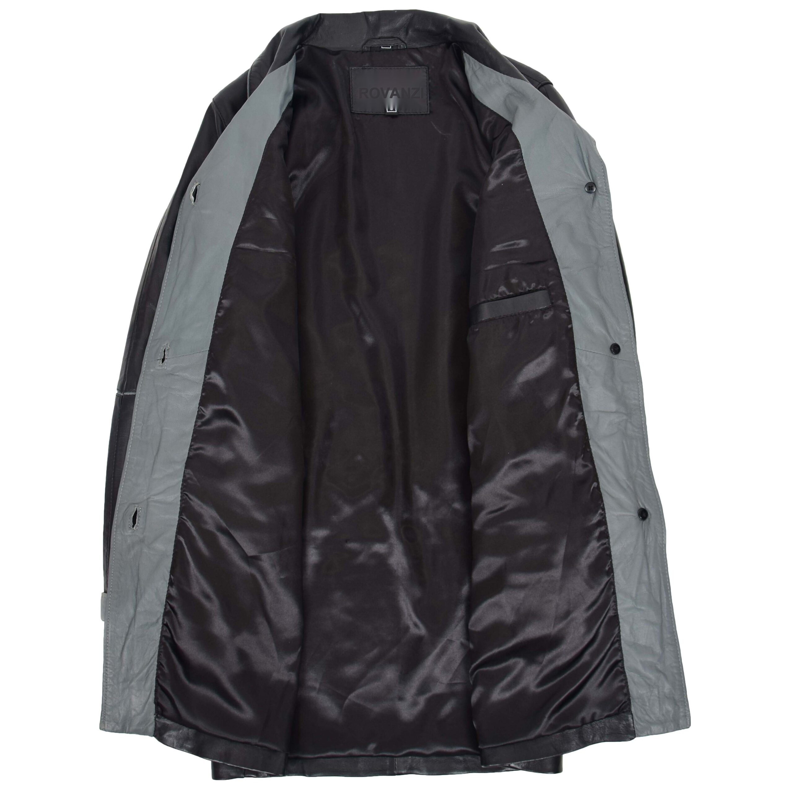 BUNERI Cuero Margaret Negro-Gris 3/4 Largo Estilo Clásico - Imagen 6