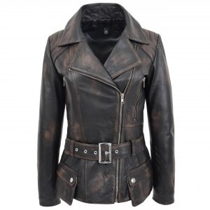 BUNERI Biker Celia de Cuero Rub-Off a la Cadera