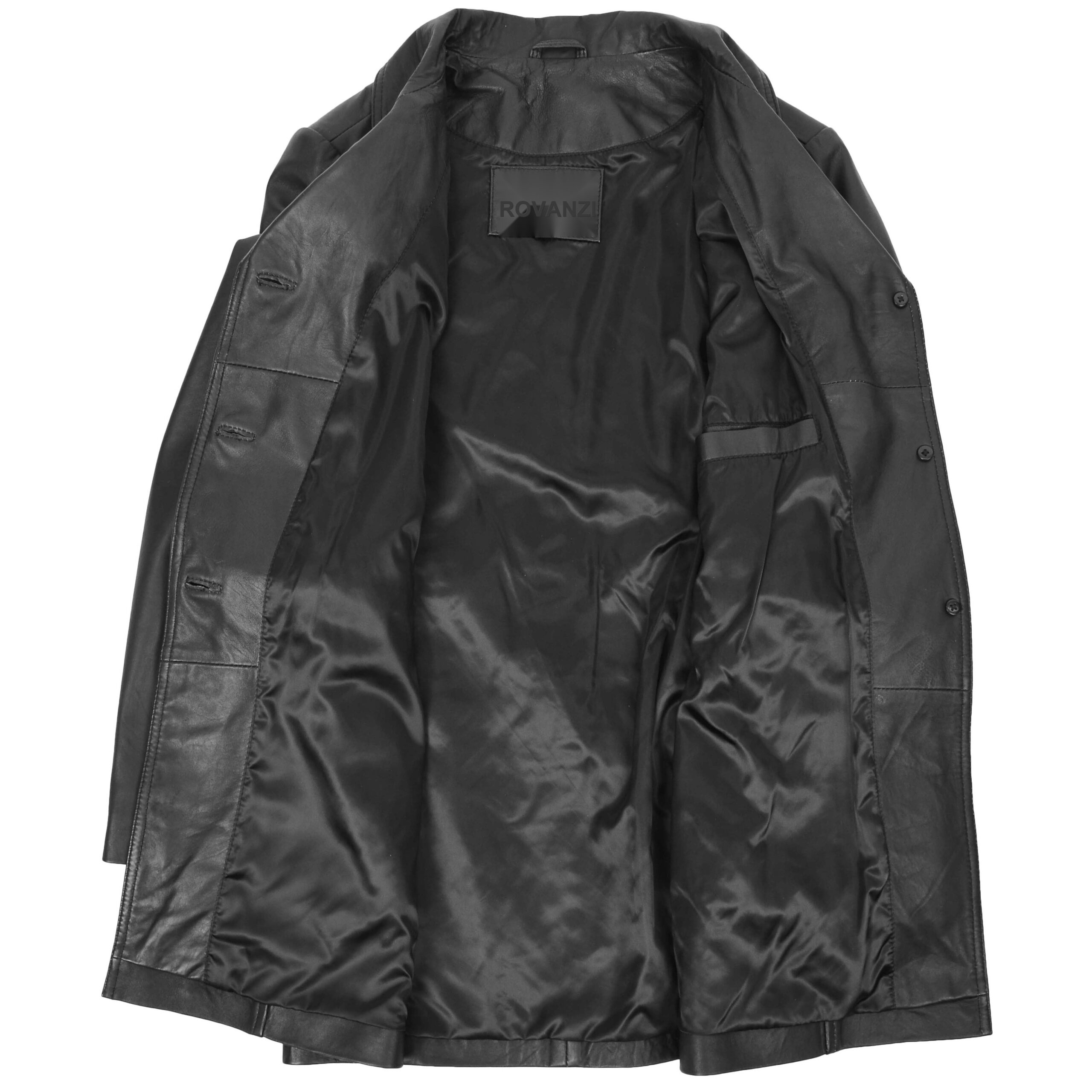 BUNERI Trench de Cuero para Mujer Shania Negro con Cinturón - Imagen 6