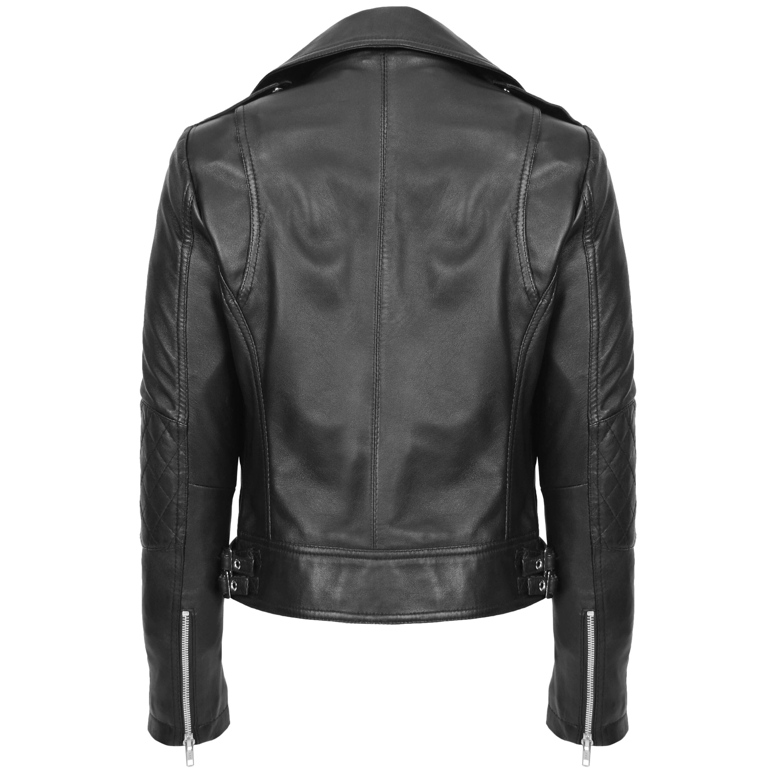 BUNERI Biker Moda Remi Cuero Negro Cross-Zip - Imagen 2