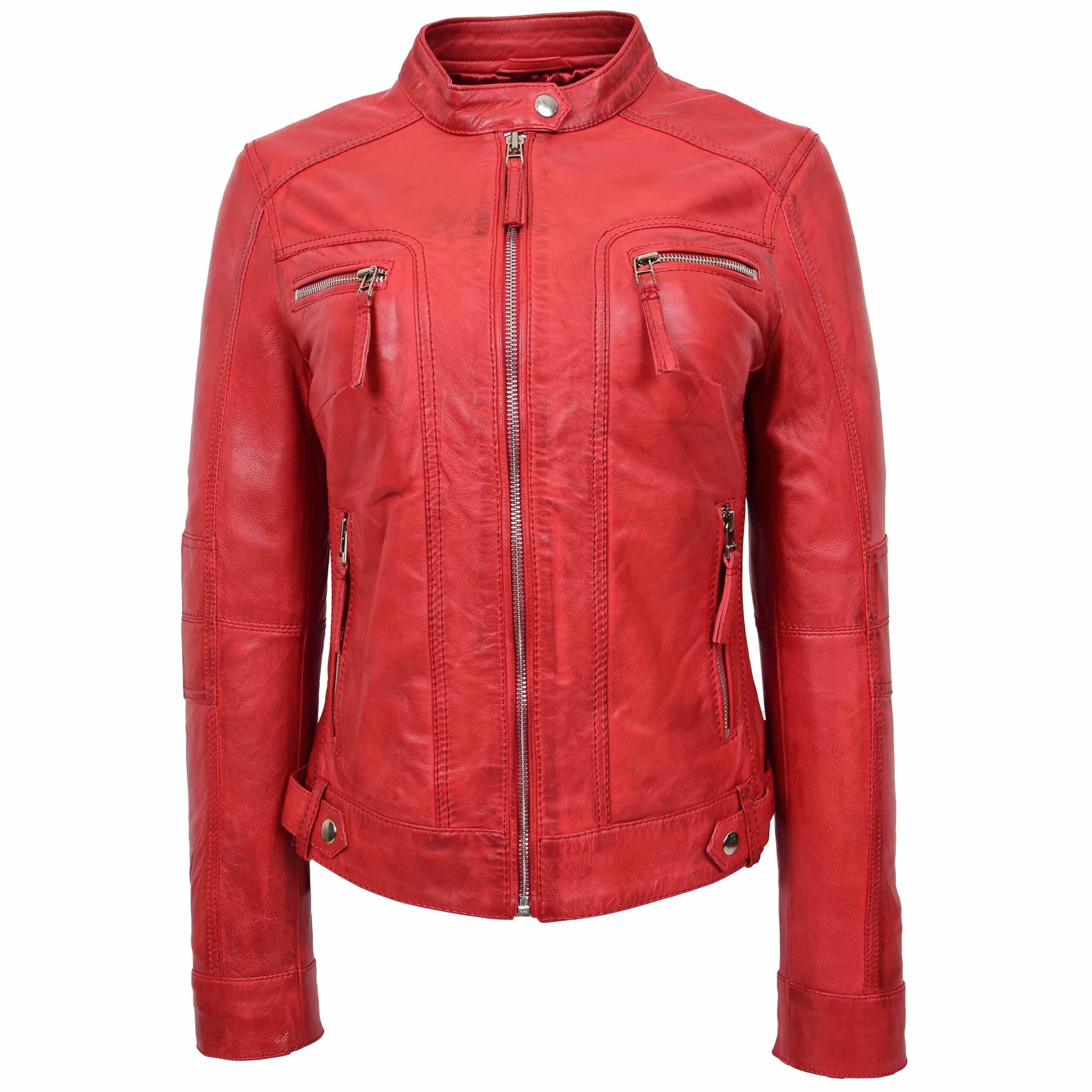 BUNERI Biker Cuero Casual Annie Roja - Imagen 3