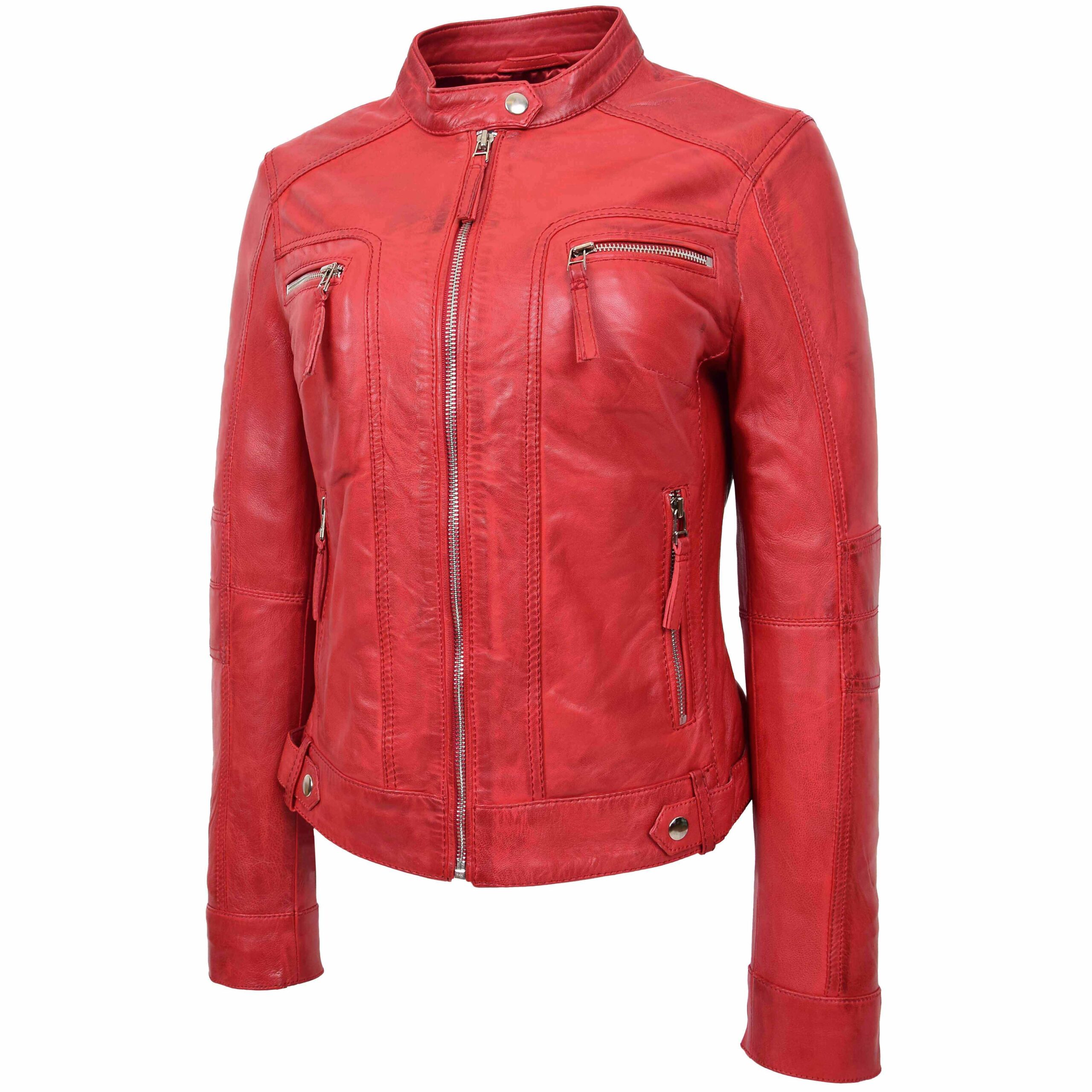 BUNERI Biker Cuero Casual Annie Roja - Imagen 4