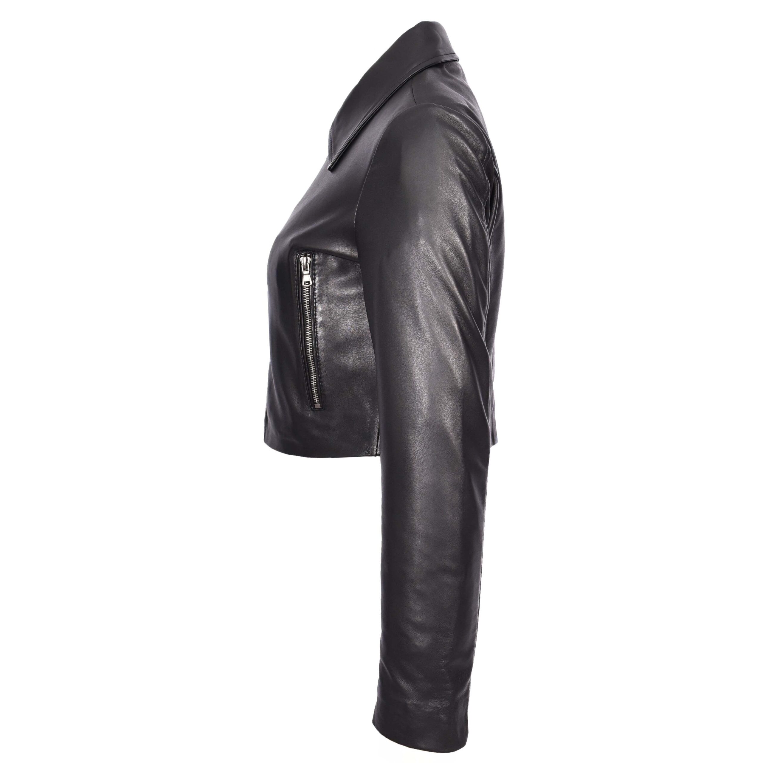 BUNERI Chaqueta Boléro Bustier de Cuero Corta para Mujer Negra - Imagen 3