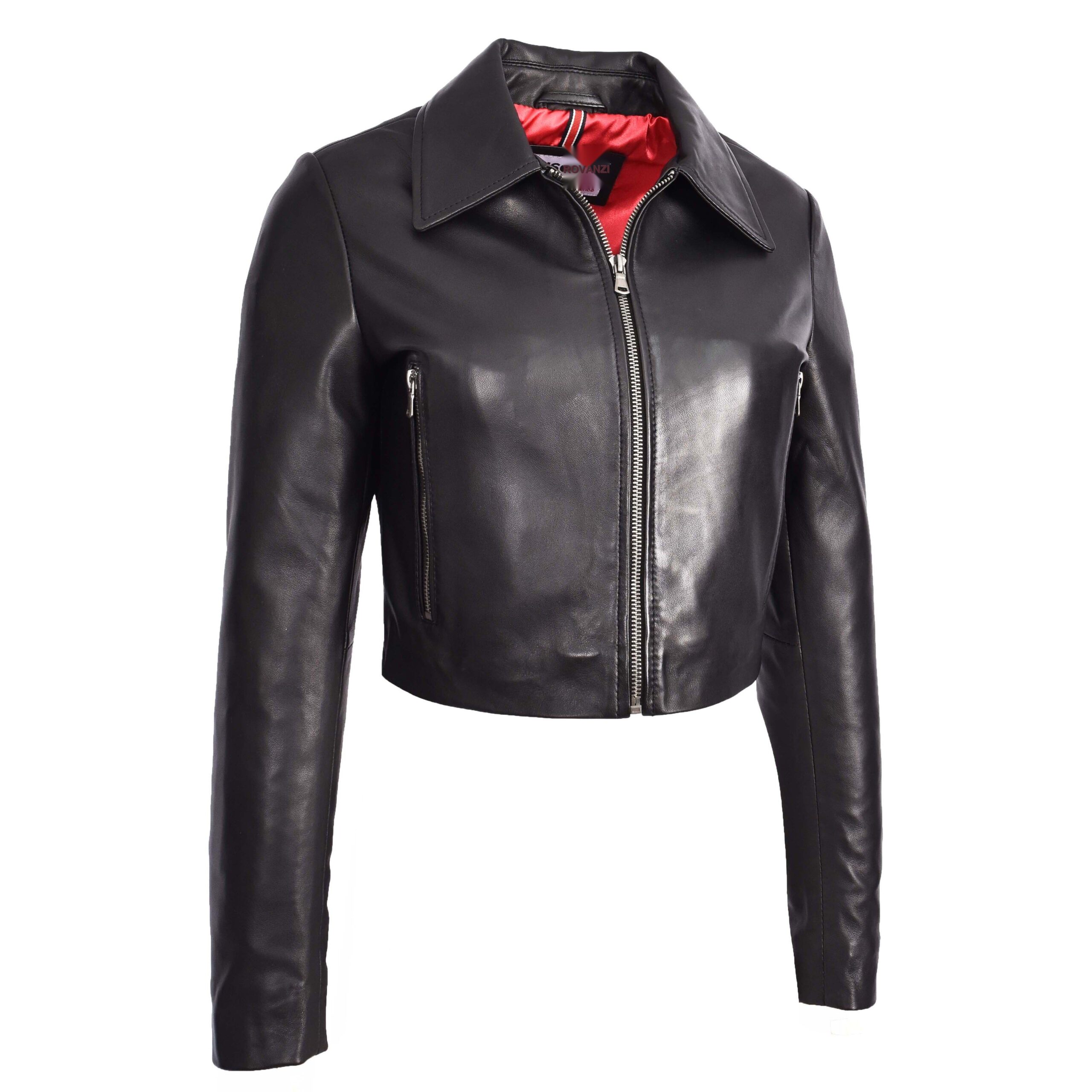 BUNERI Chaqueta Boléro Bustier de Cuero Corta para Mujer Negra - Imagen 4