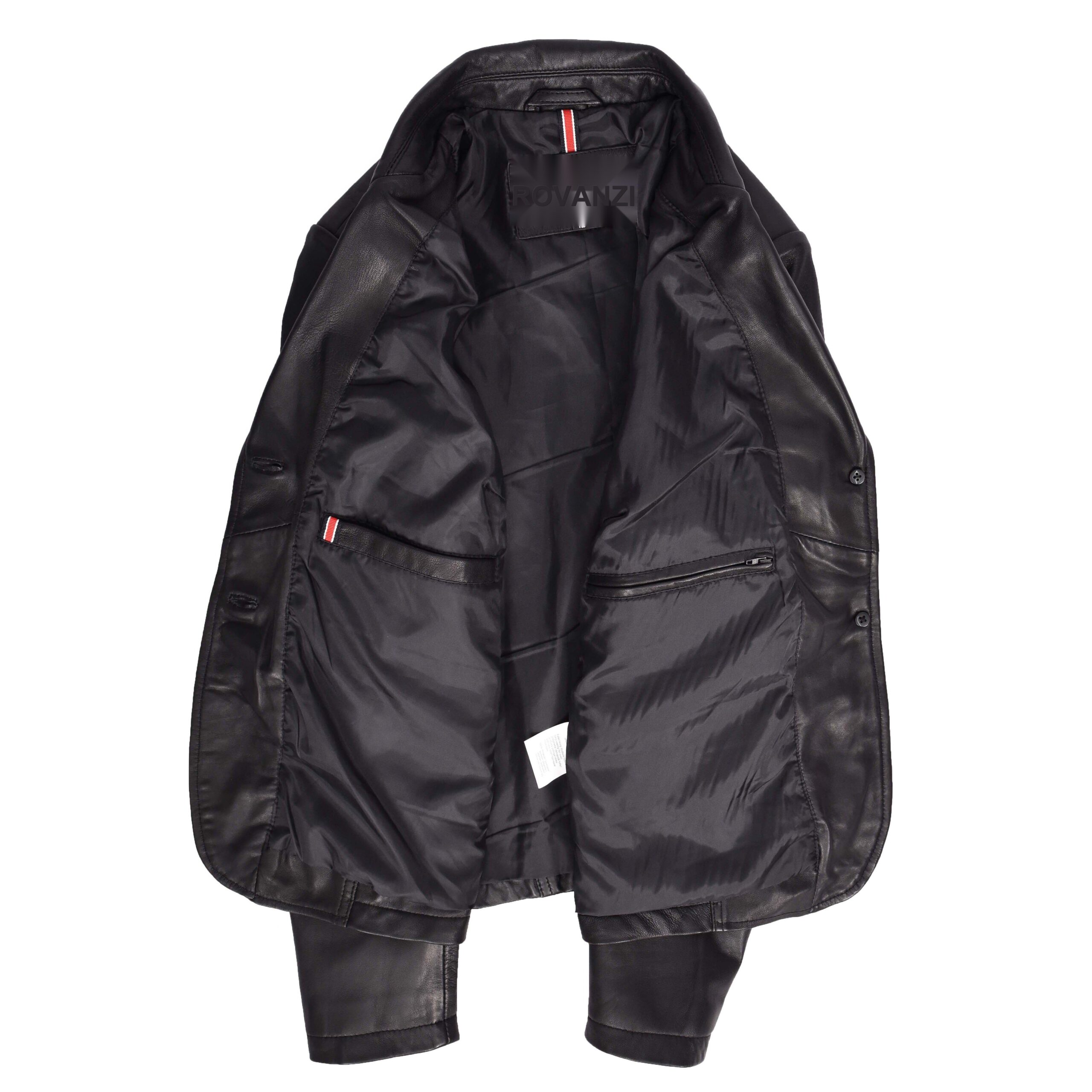 BUNERI Blazer de Cuero Negro para Mujer de Dos Botones - Imagen 3