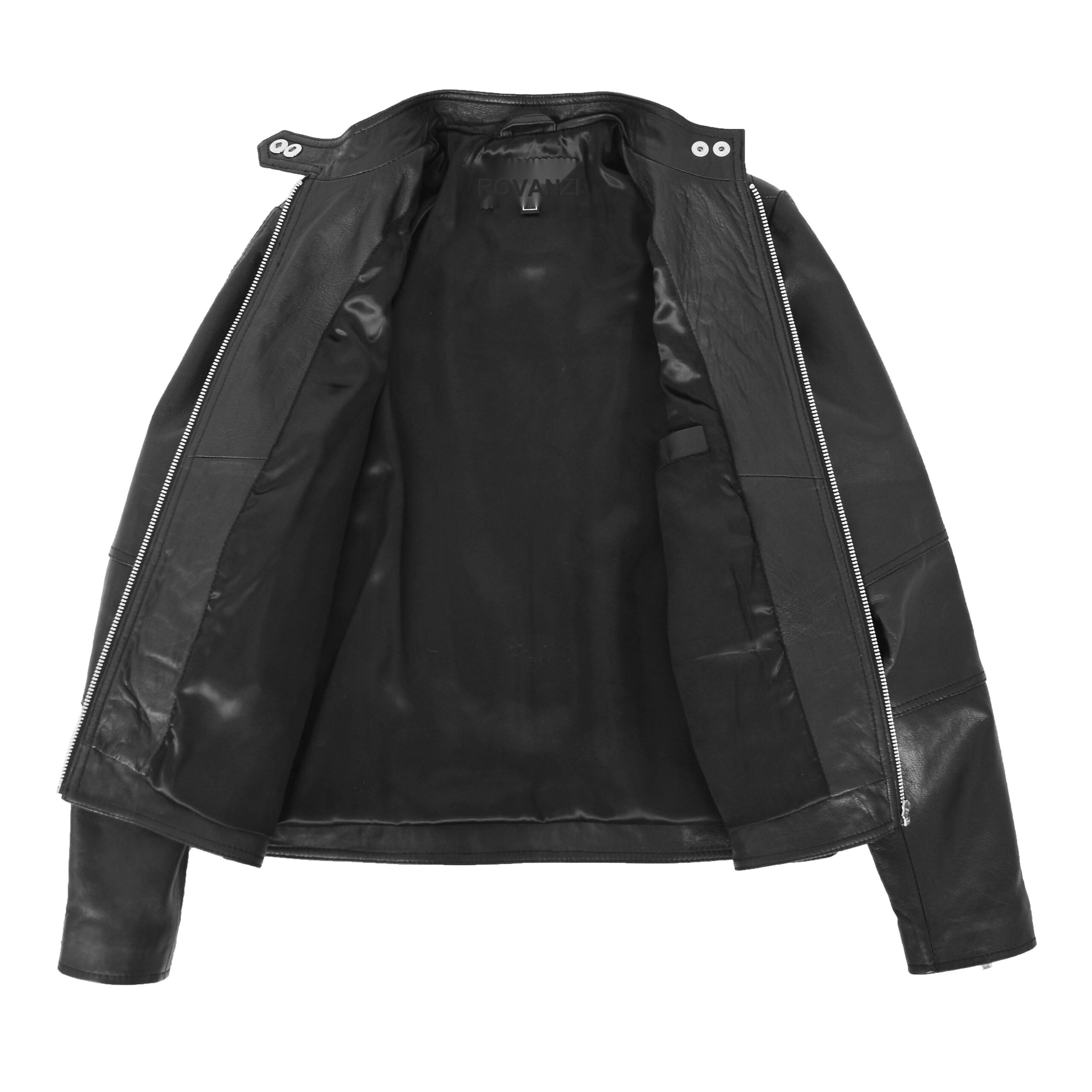 BUNERI Biker Cuero Suave Ruby Negro Cremallera Casual - Imagen 7