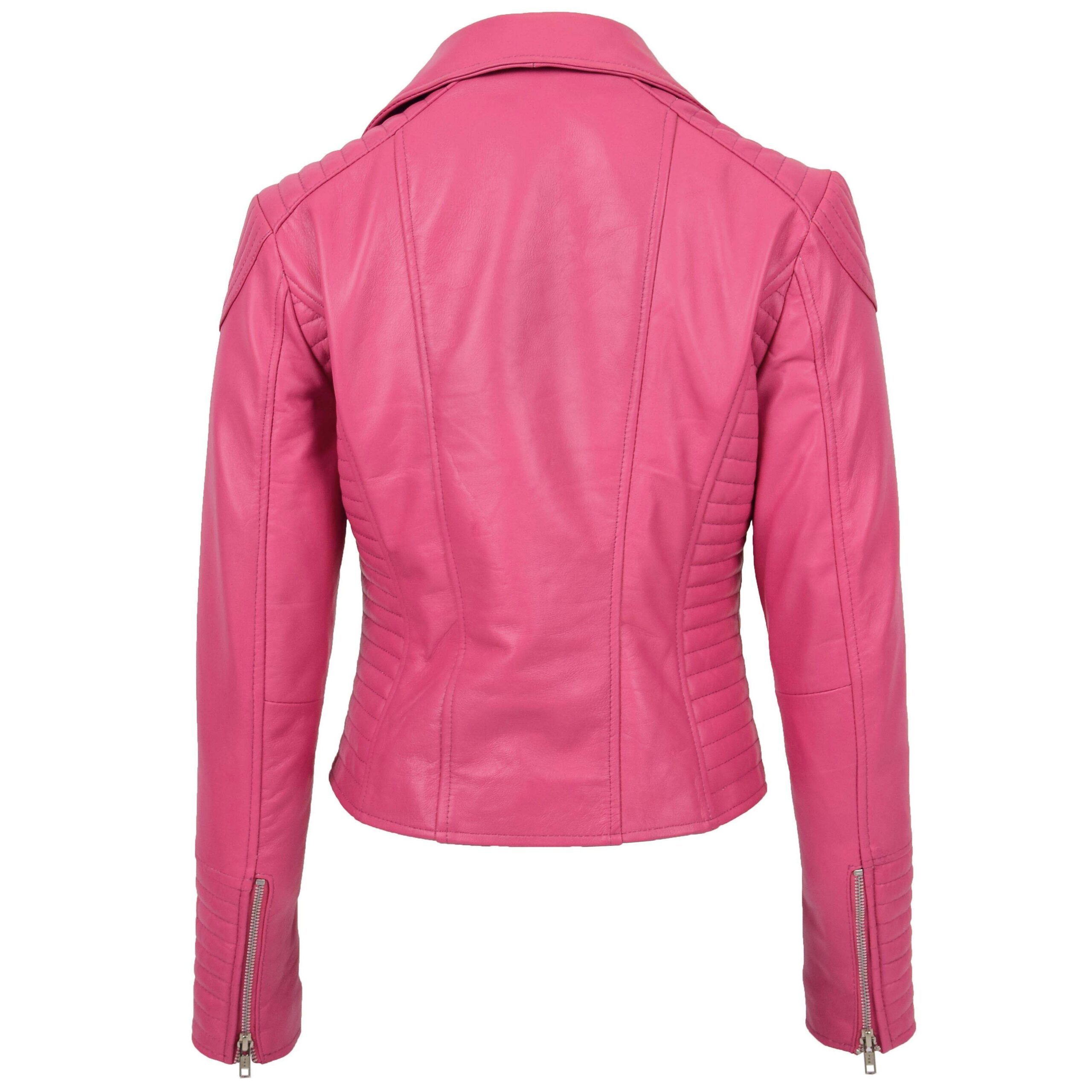 BUNERI Biker Cuero Suave Anna Rosa Cross Zip Mujer - Imagen 2