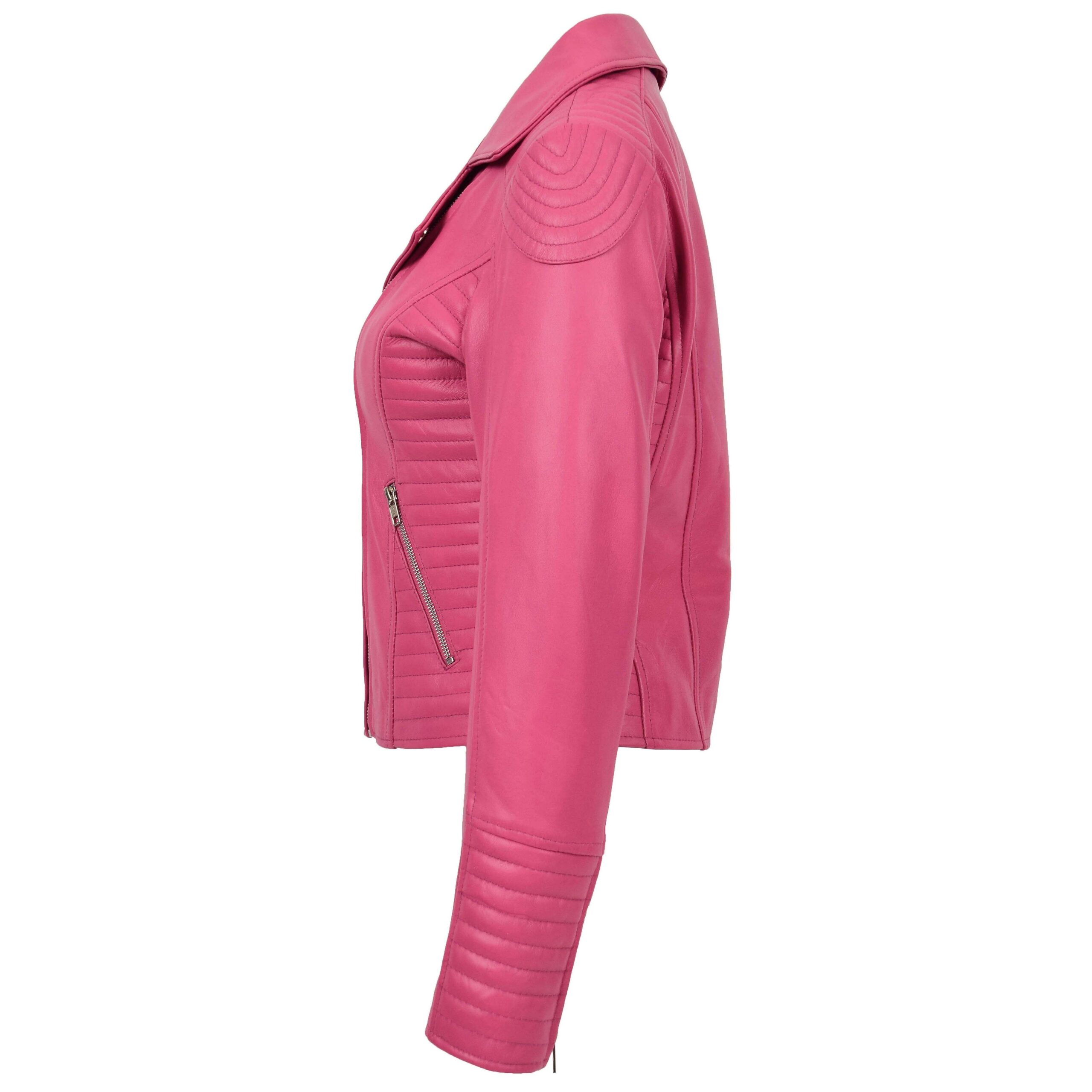 BUNERI Biker Cuero Suave Anna Rosa Cross Zip Mujer - Imagen 5