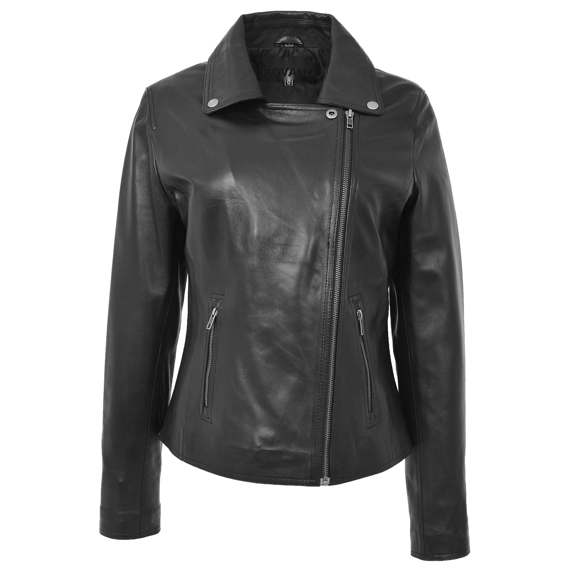BUNERI Biker Cuero Lola Negra Suave Cremallera Cruzada - Imagen 5