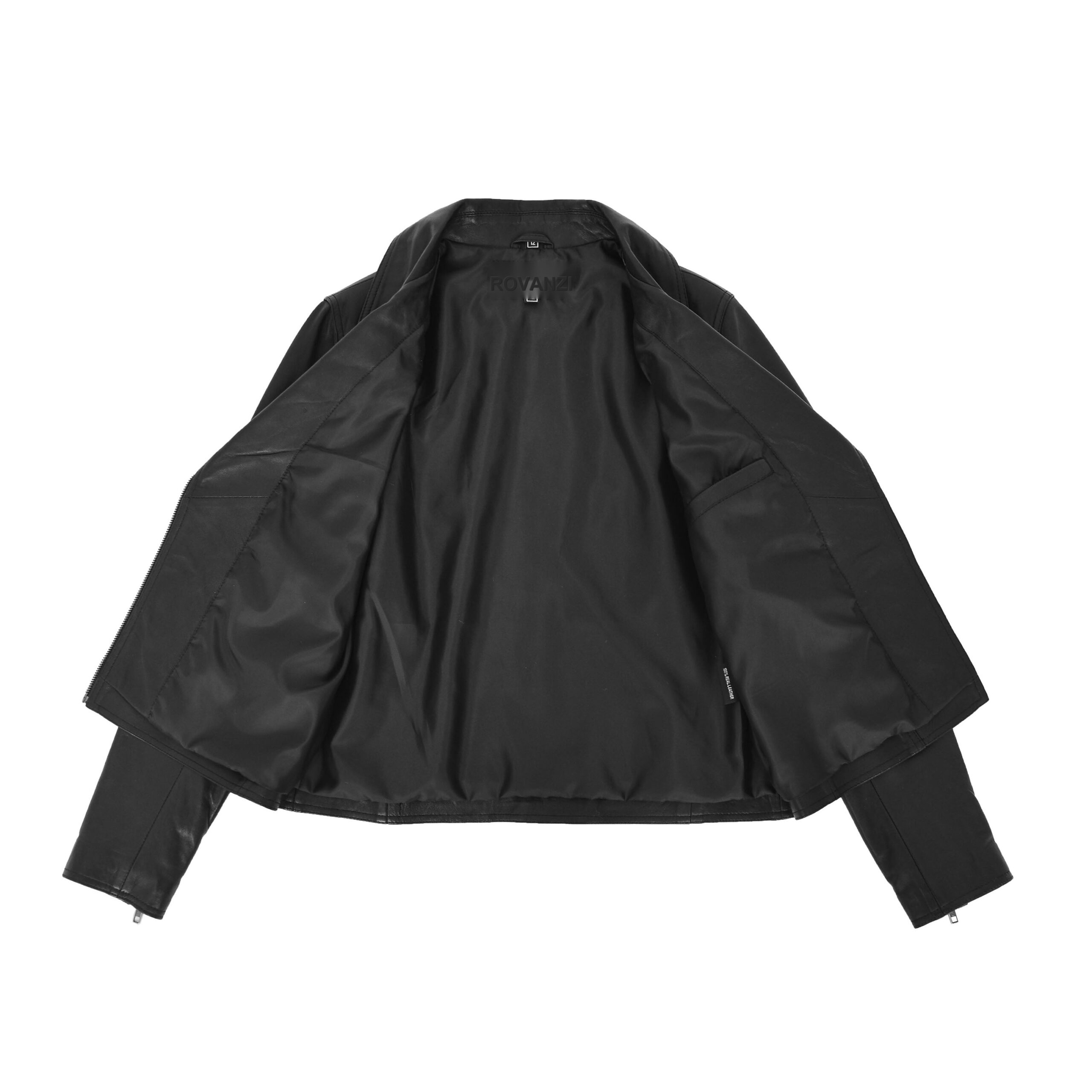 BUNERI Biker Cuero Lola Negra Suave Cremallera Cruzada - Imagen 7
